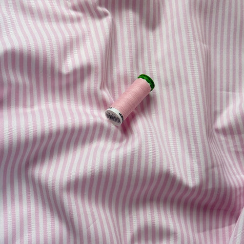Deadstock - Summer Stripes Pink Yarn Dyed Cotton Twill