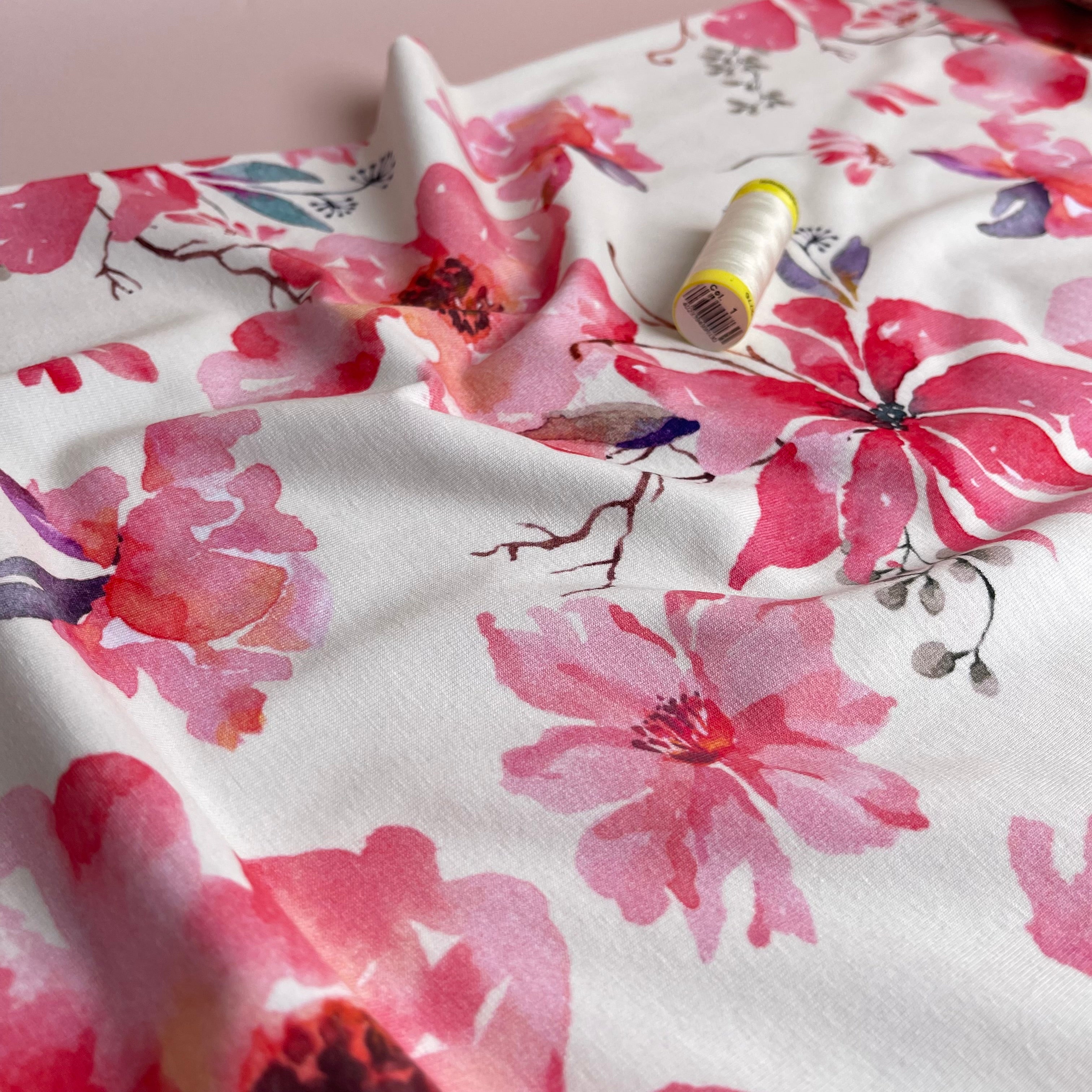 Danish Design - Pink Camellia Cotton Jersey Fabric