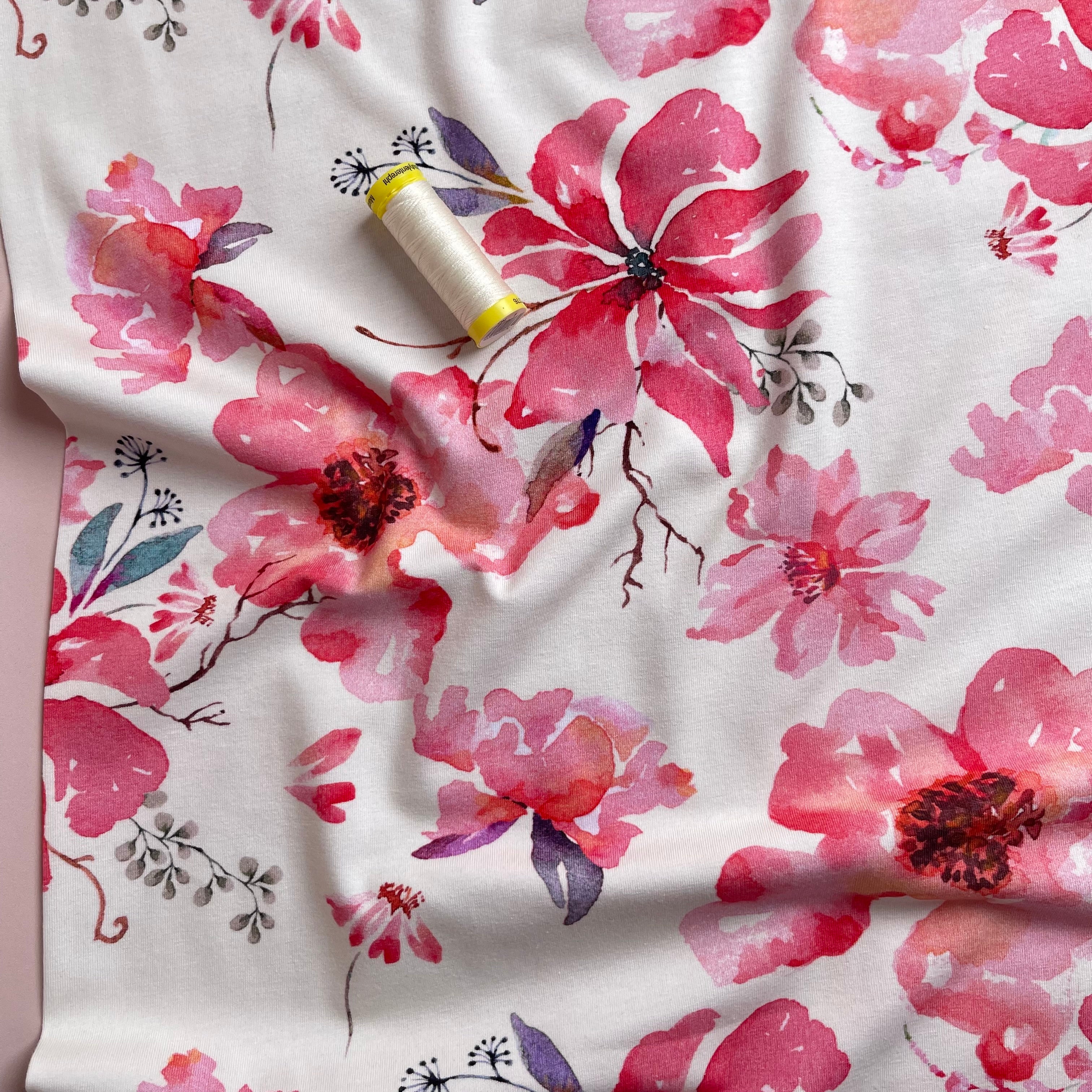 Danish Design - Pink Camellia Cotton Jersey Fabric