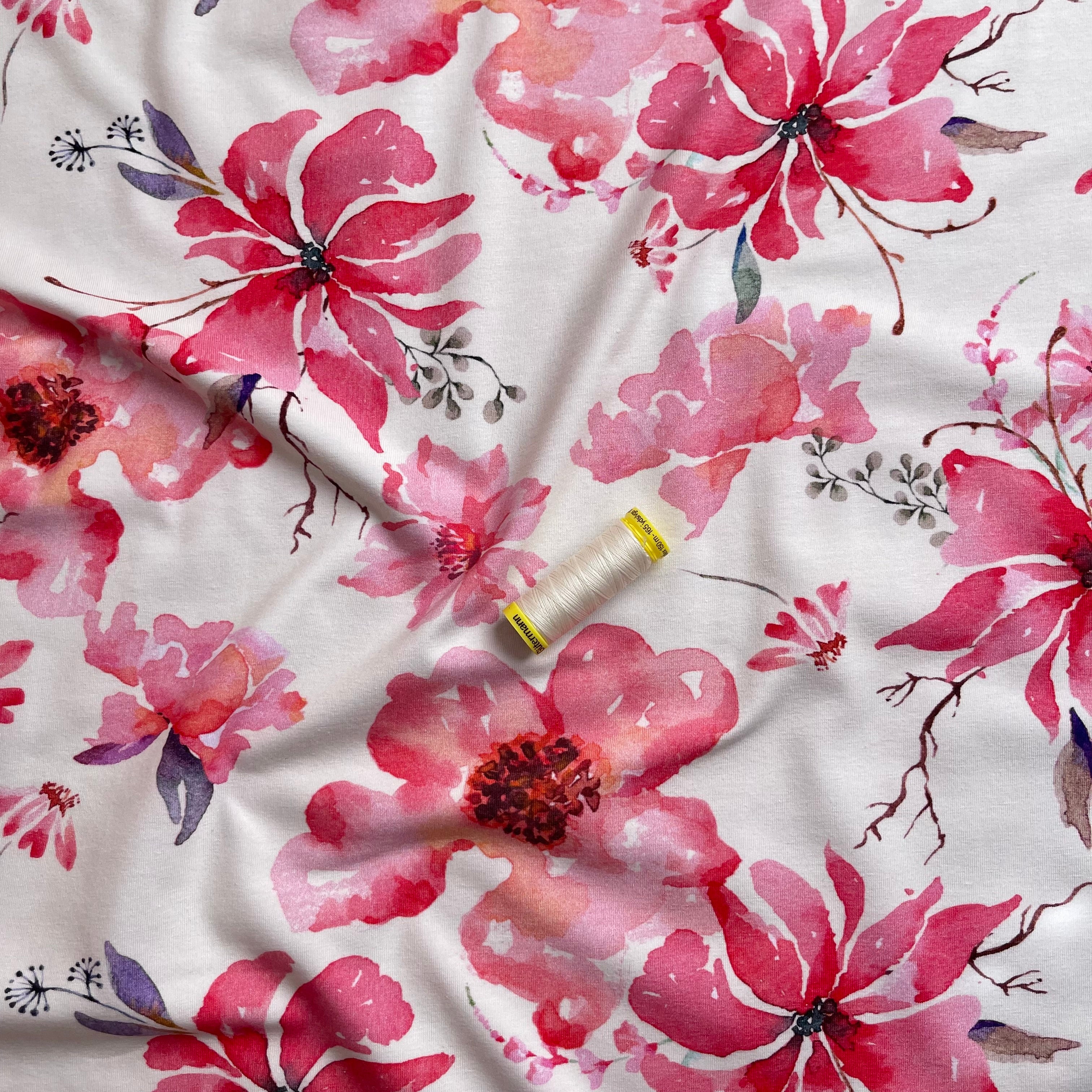 Danish Design - Pink Camellia Cotton Jersey Fabric