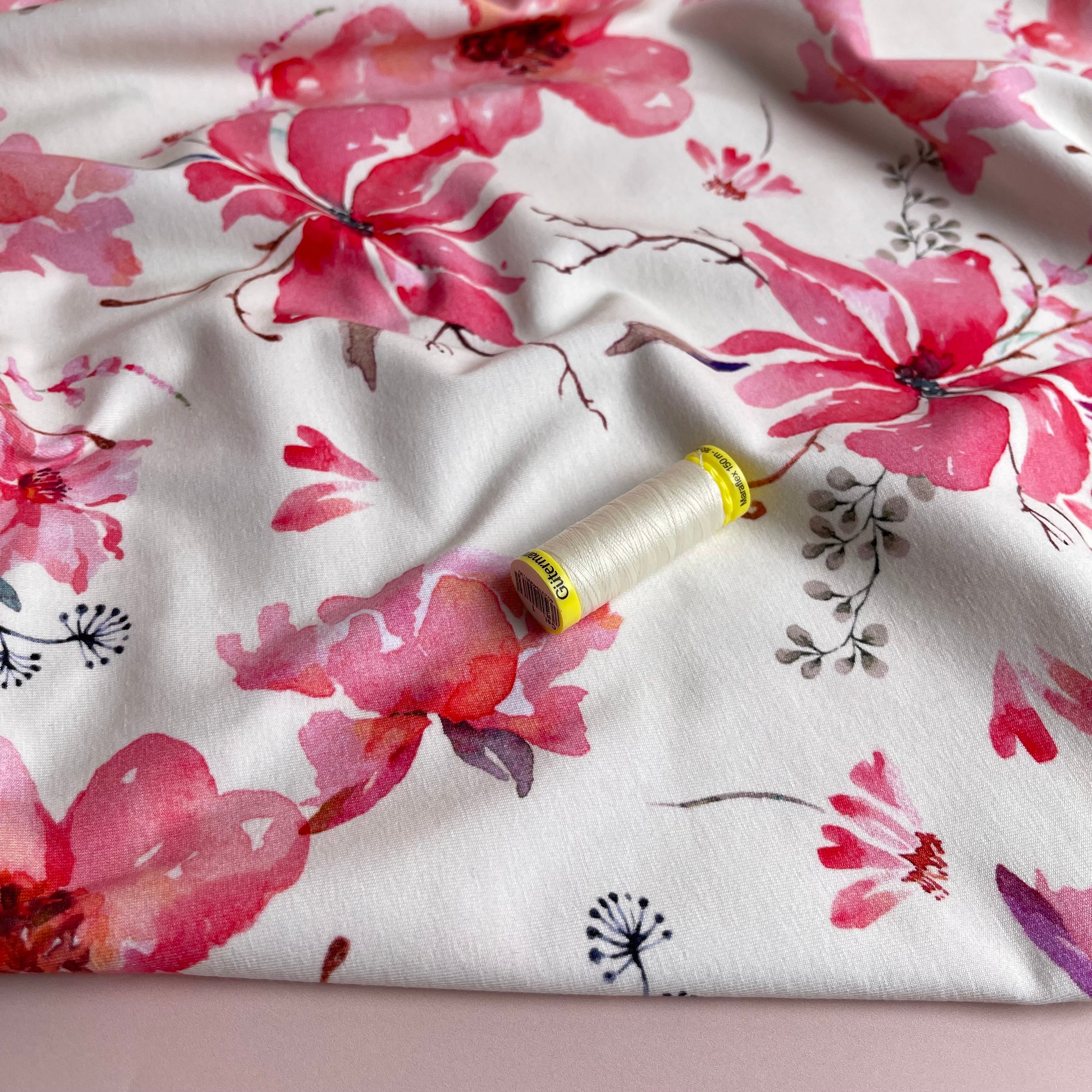 Danish Design - Pink Camellia Cotton Jersey Fabric