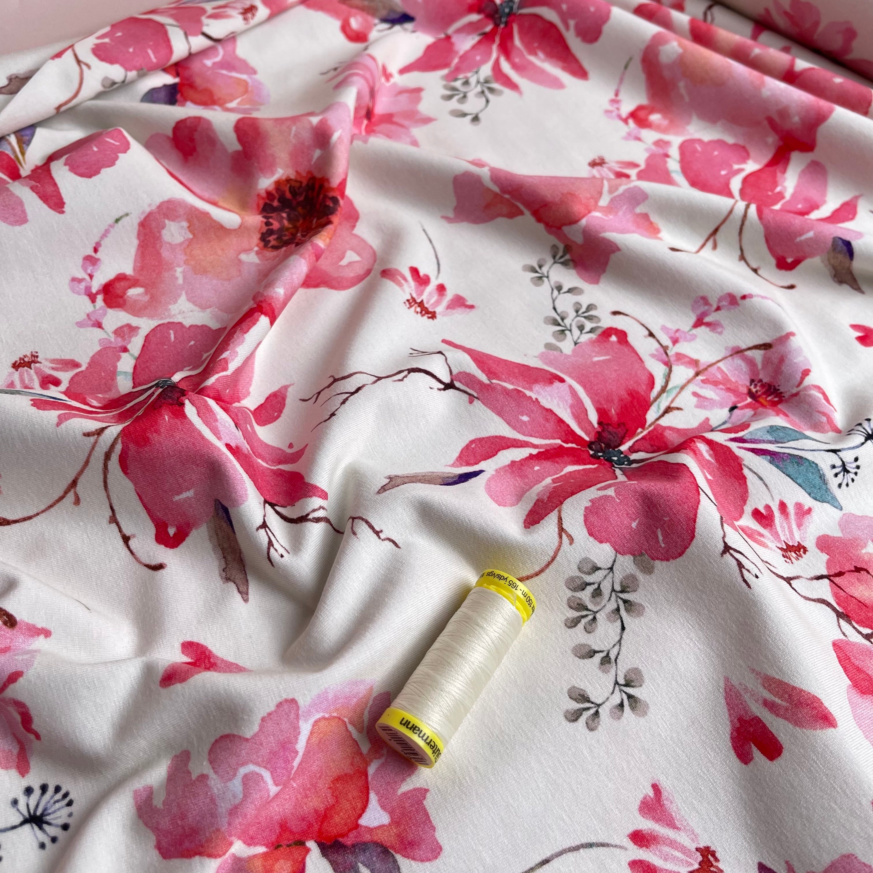 Danish Design - Pink Camellia Cotton Jersey Fabric