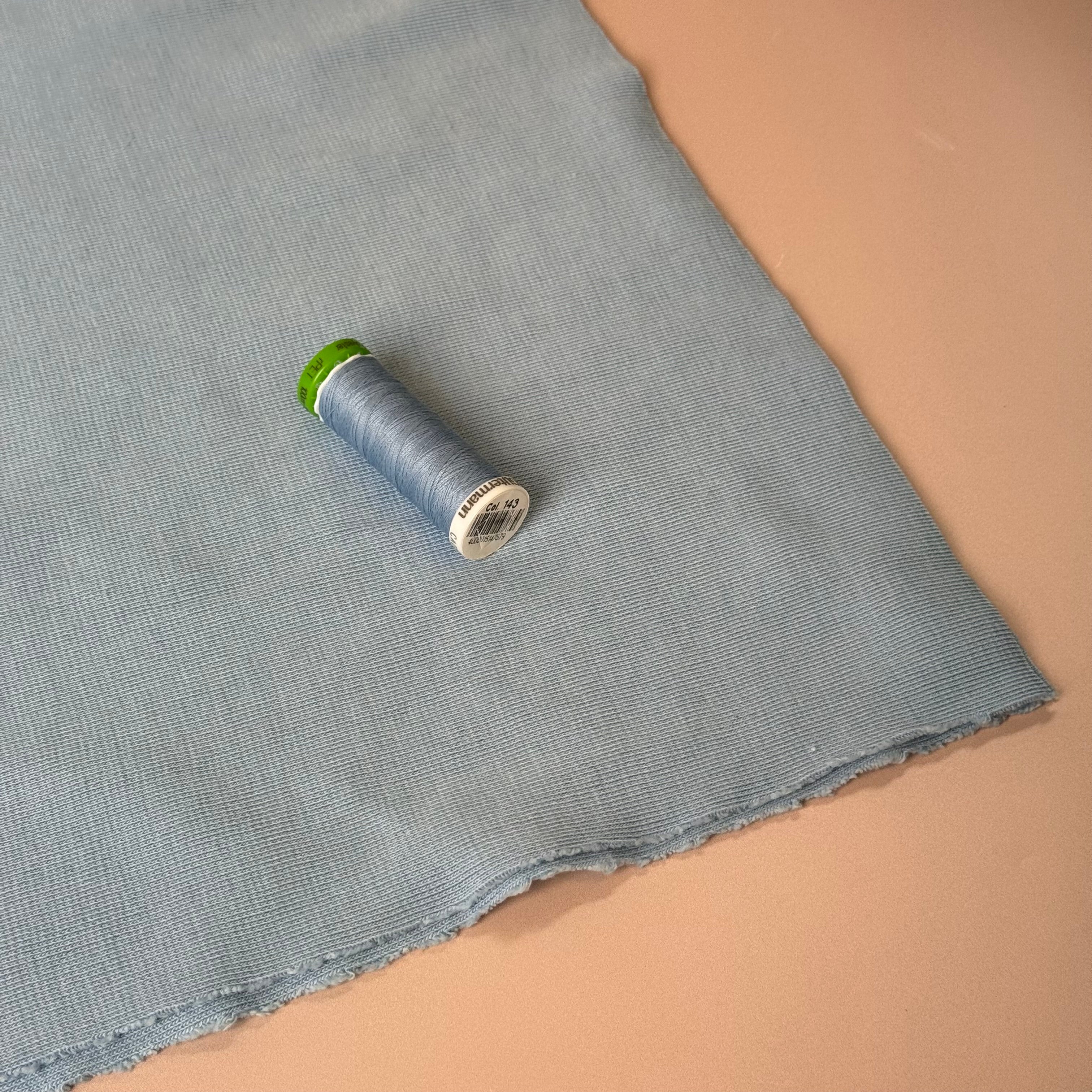 Deadstock Pure Cotton Cuff Ribbing in Light Blue