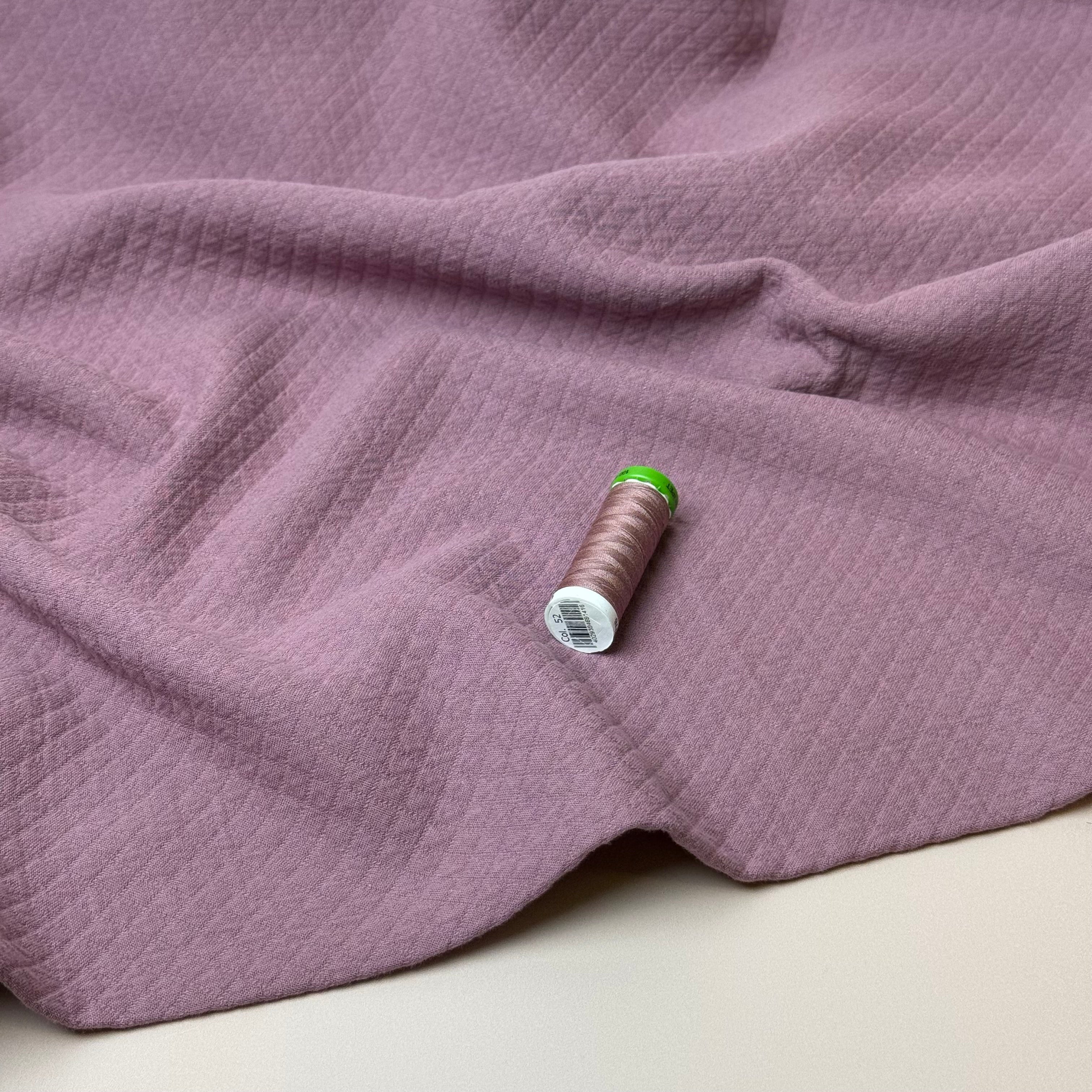 Mauve Plain Cotton Diamond Jacquard Fabric