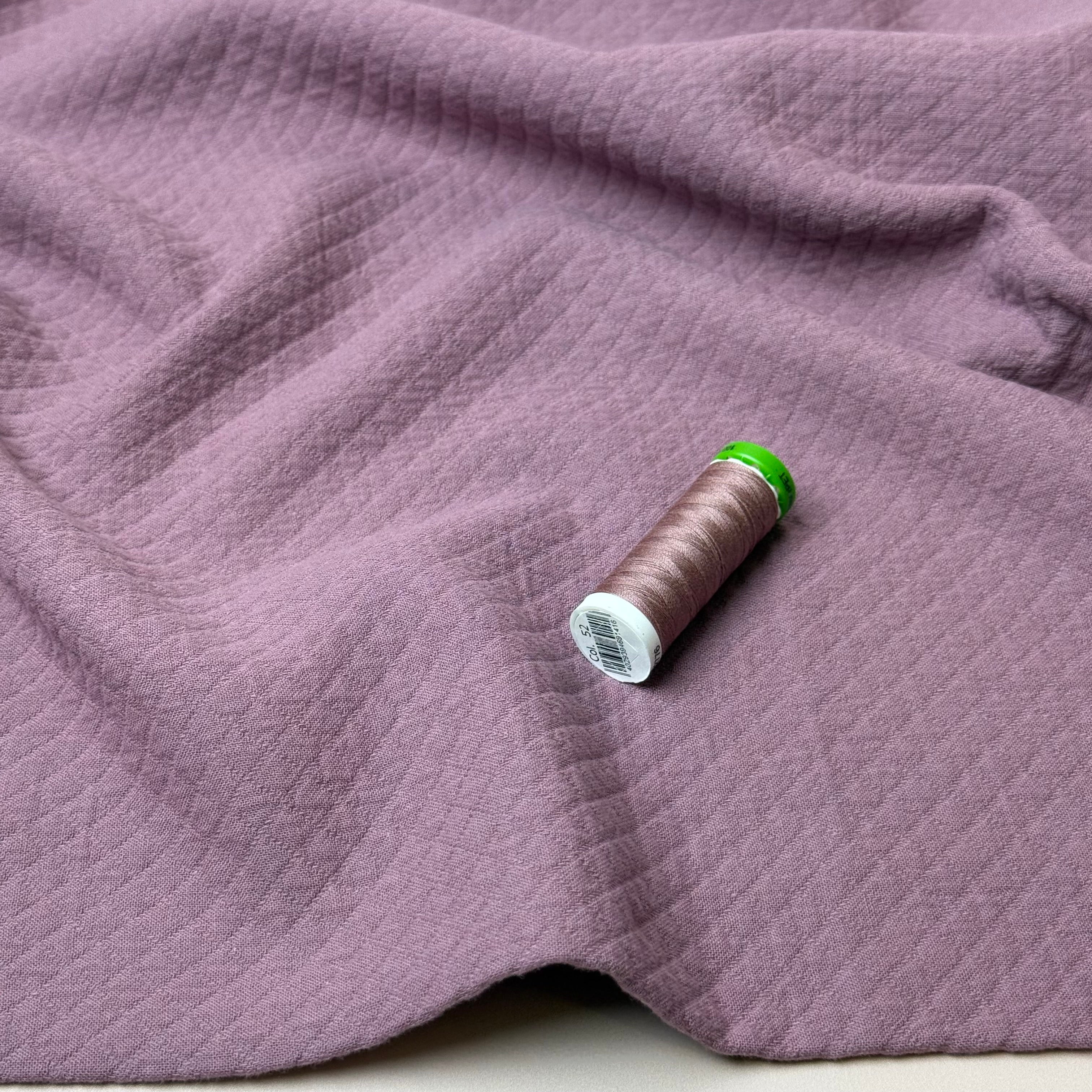 Mauve Plain Cotton Diamond Jacquard Fabric