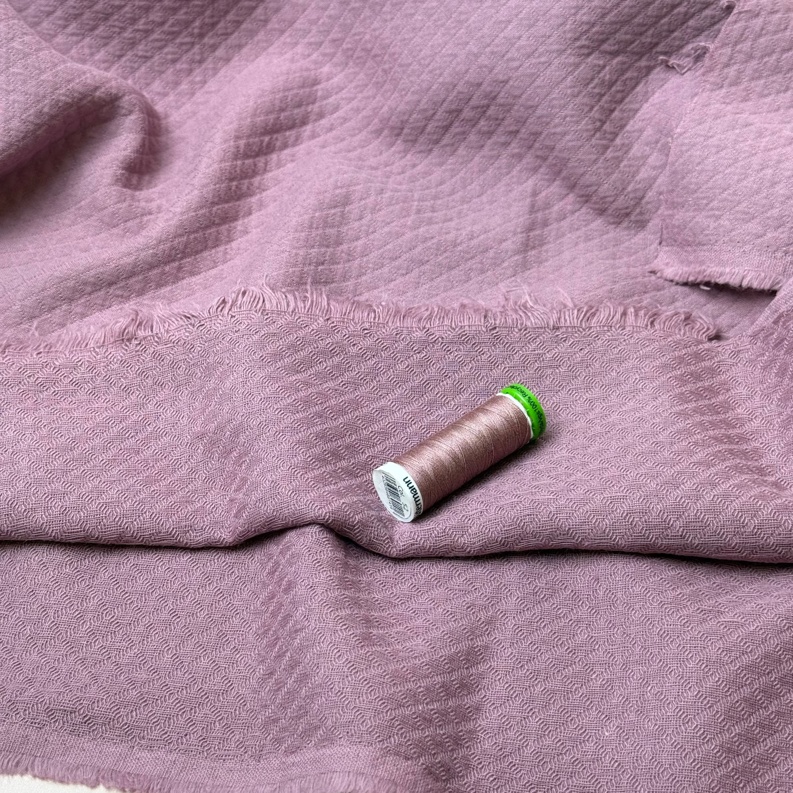 Mauve Plain Cotton Diamond Jacquard Fabric