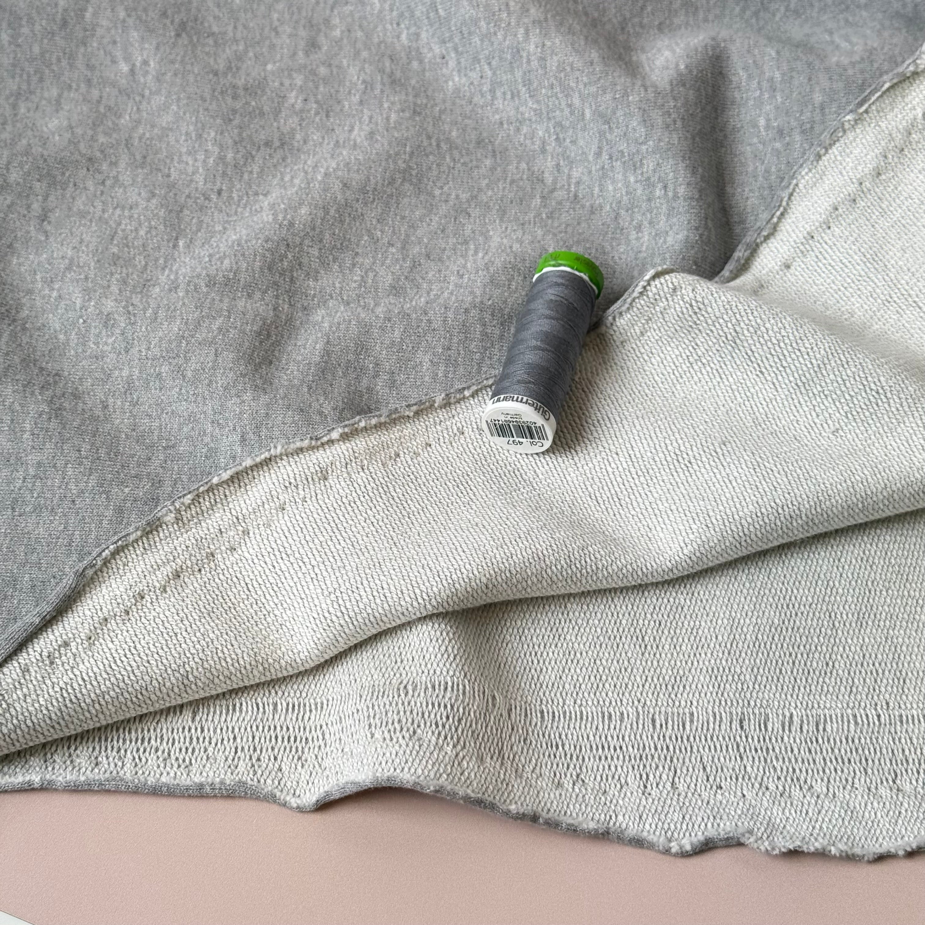 Deadstock Pure Cotton French Terry in Grey Melange