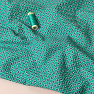 Ex-Designer Deadstock Diamond Florals Cotton Seersucker