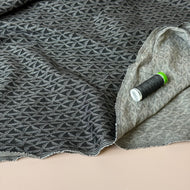 REMNANT 2.24 Metres - Retro Stars Silver Yarn Dyed Jacquard Knit