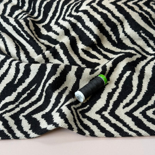 Zebra Yarn Dyed Heavy Jacquard Knit