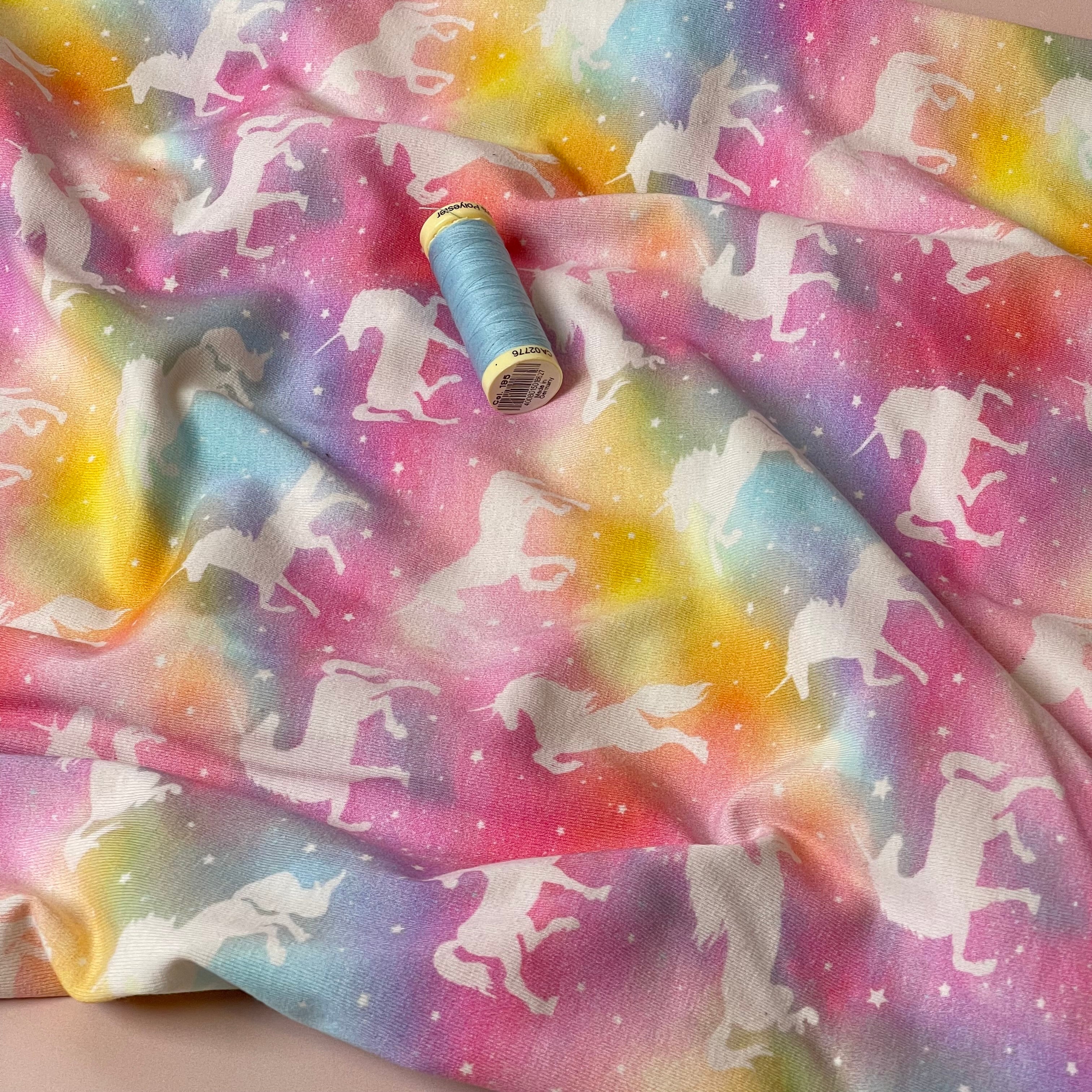 Sparkly Unicorns Cotton Jersey Fabric