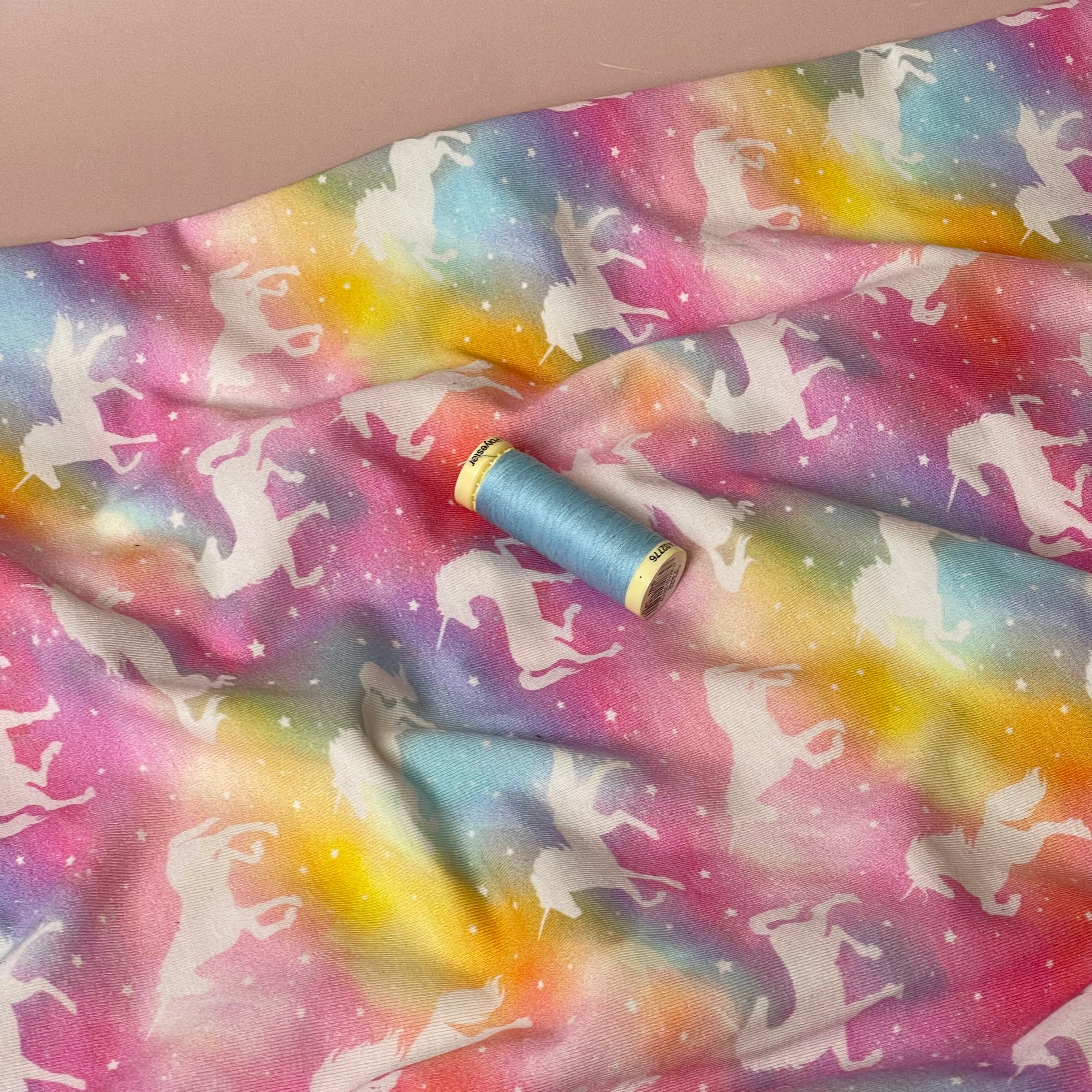 Sparkly Unicorns Cotton Jersey Fabric