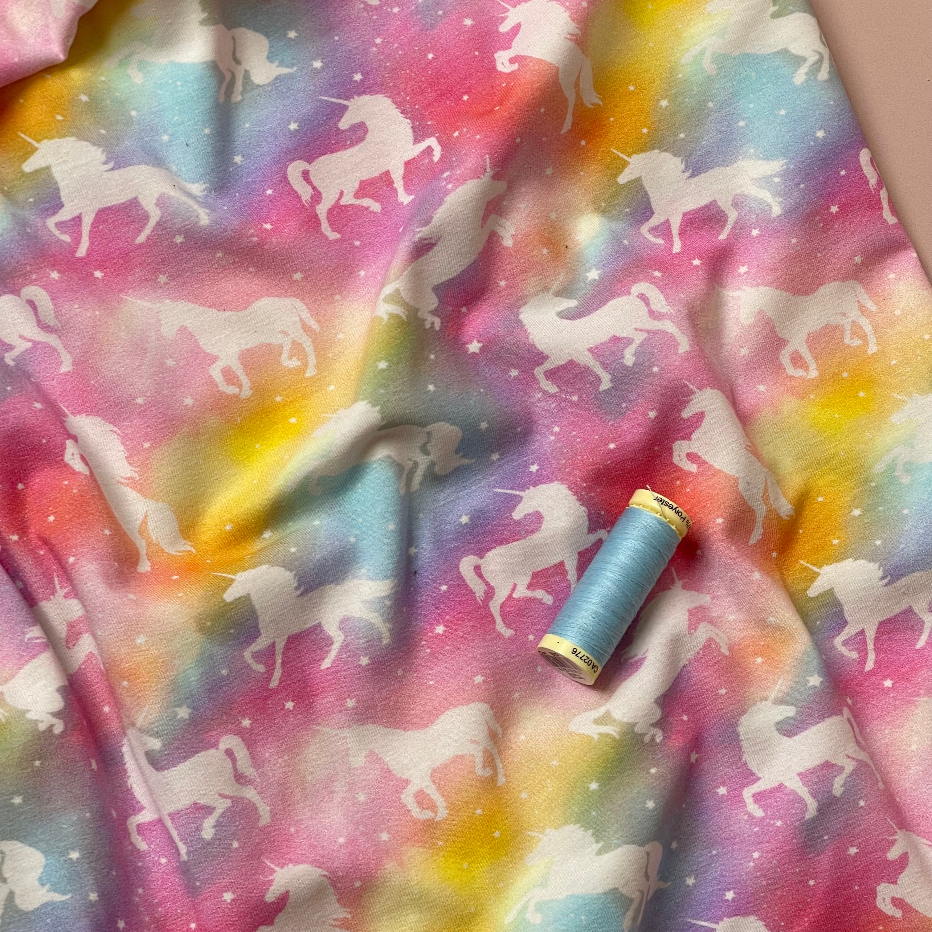 Sparkly Unicorns Cotton Jersey Fabric