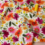 Spring Blooms Stretch Viscose Fabric