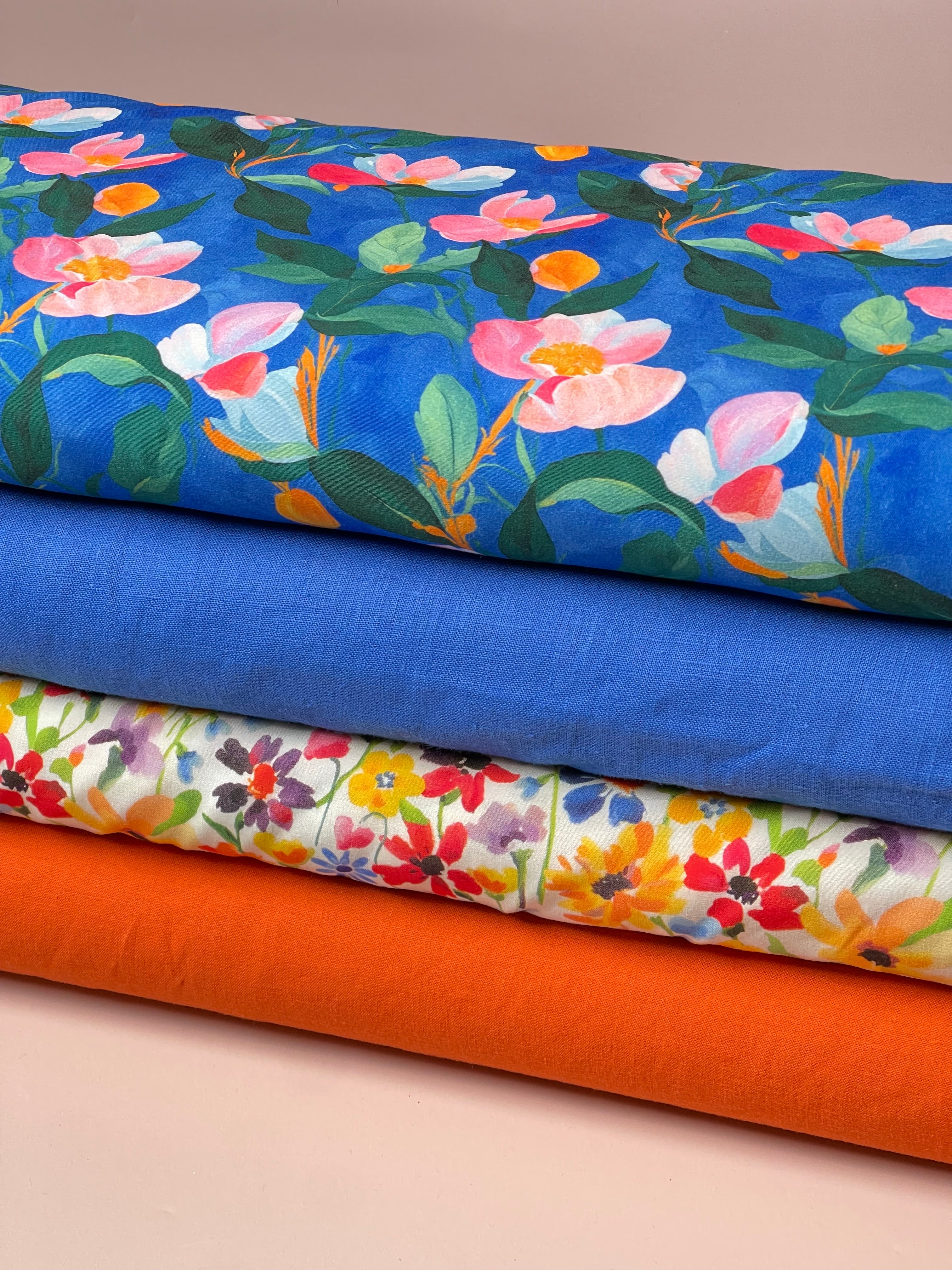 REMNANT 1.17 Metres - Breeze LIGHT Cobalt - Enzyme Washed Linen Fabric