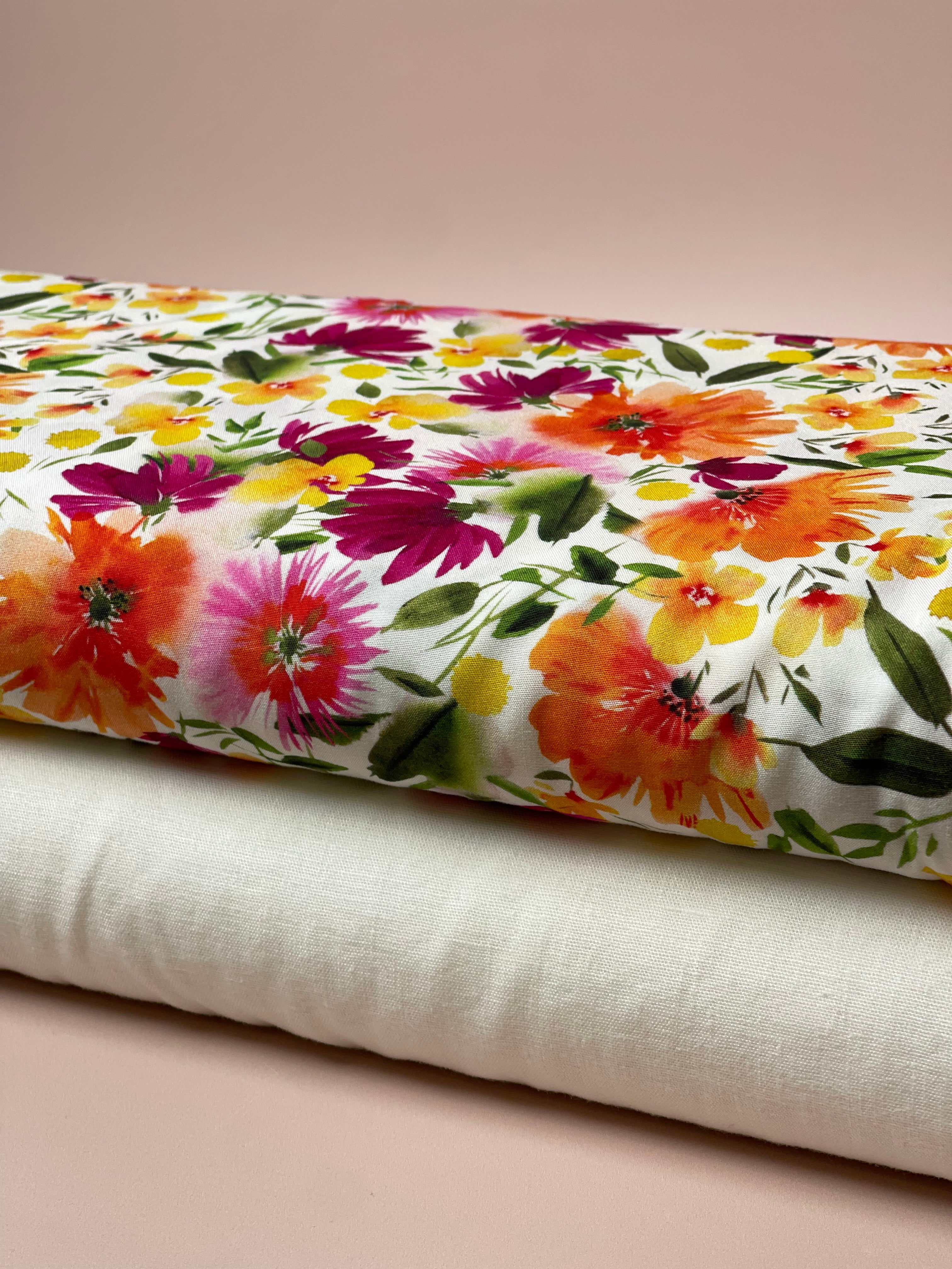Spring Blooms Stretch Viscose Fabric