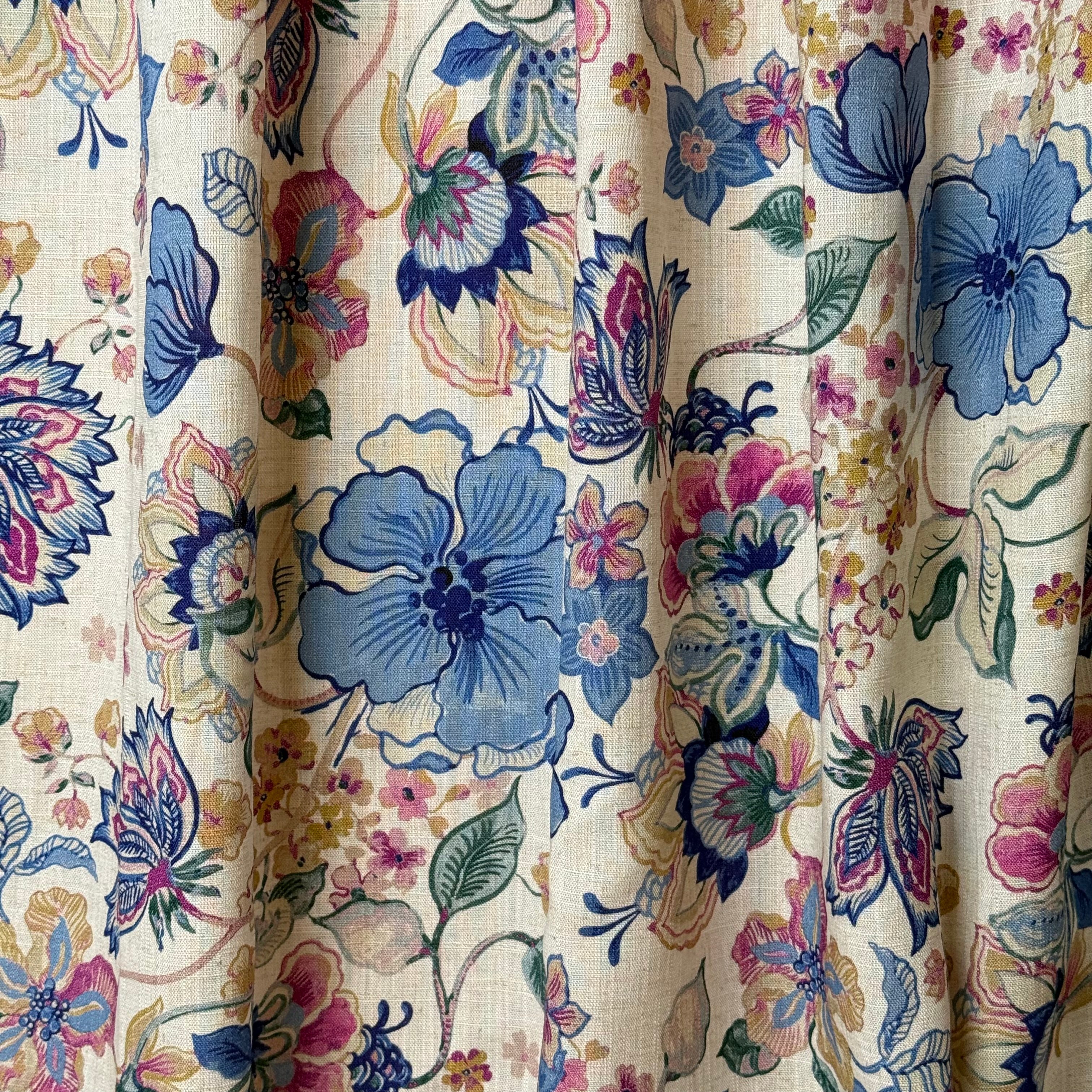 Henna Flowers Summer Viscose Linen Fabric