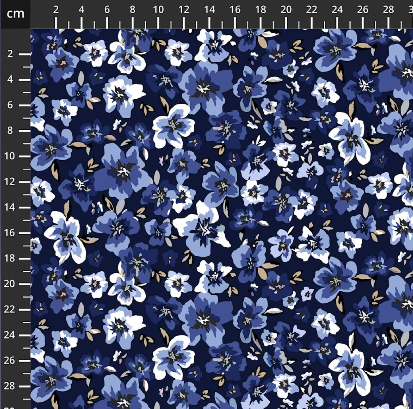 Danish Design - Blue Ditsy Floral Cotton Jersey