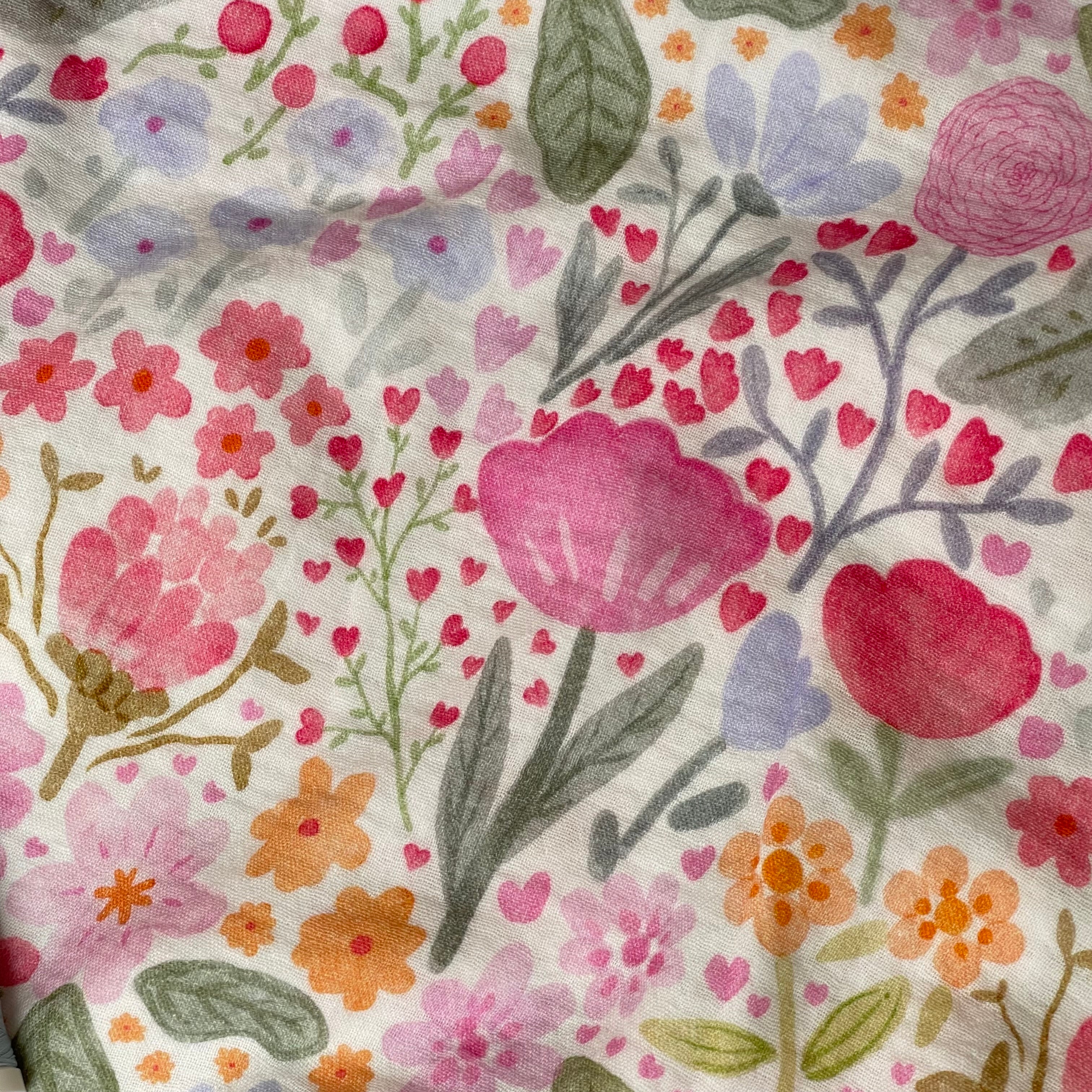 Watercolour Meadow Cotton Double Gauze