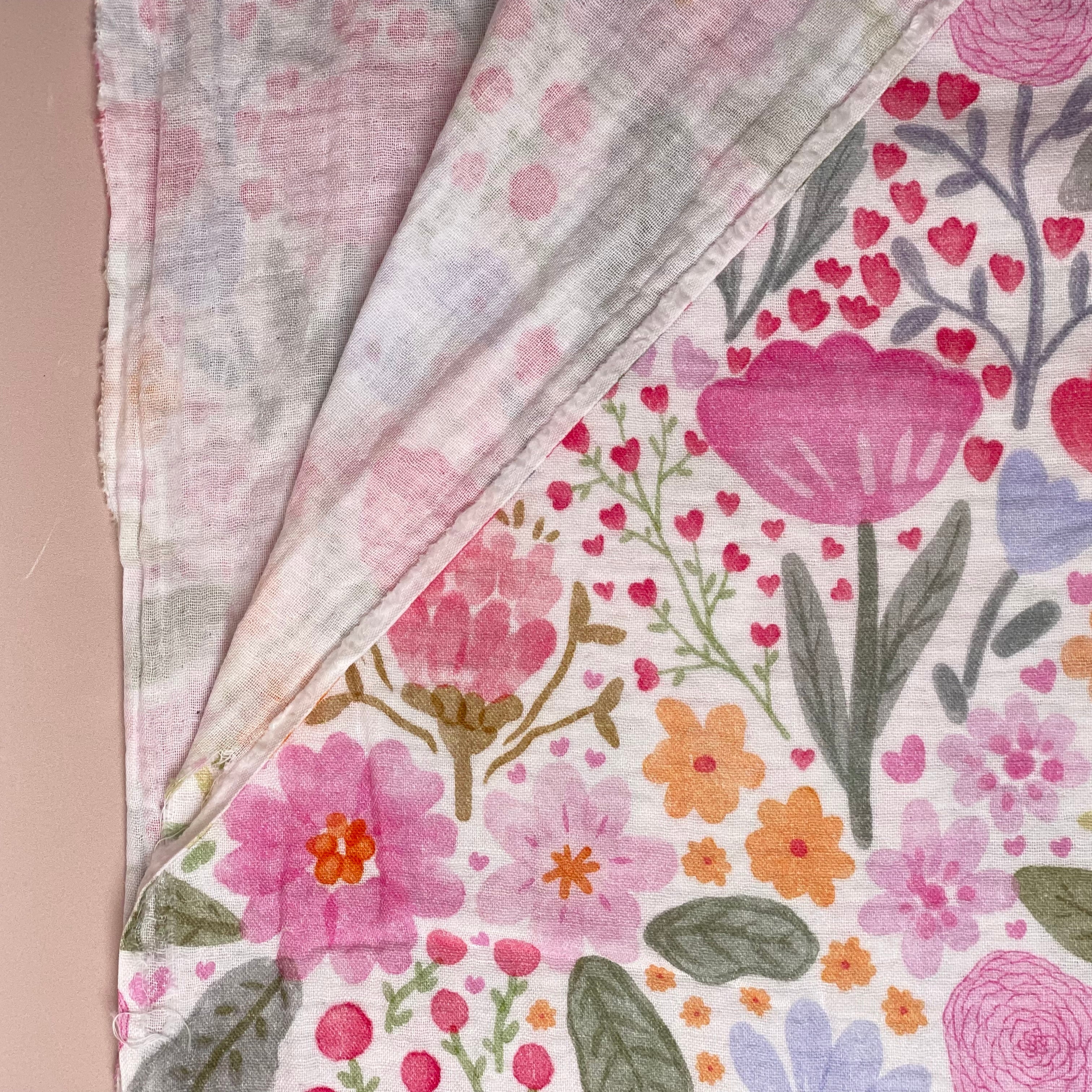 Watercolour Meadow Cotton Double Gauze