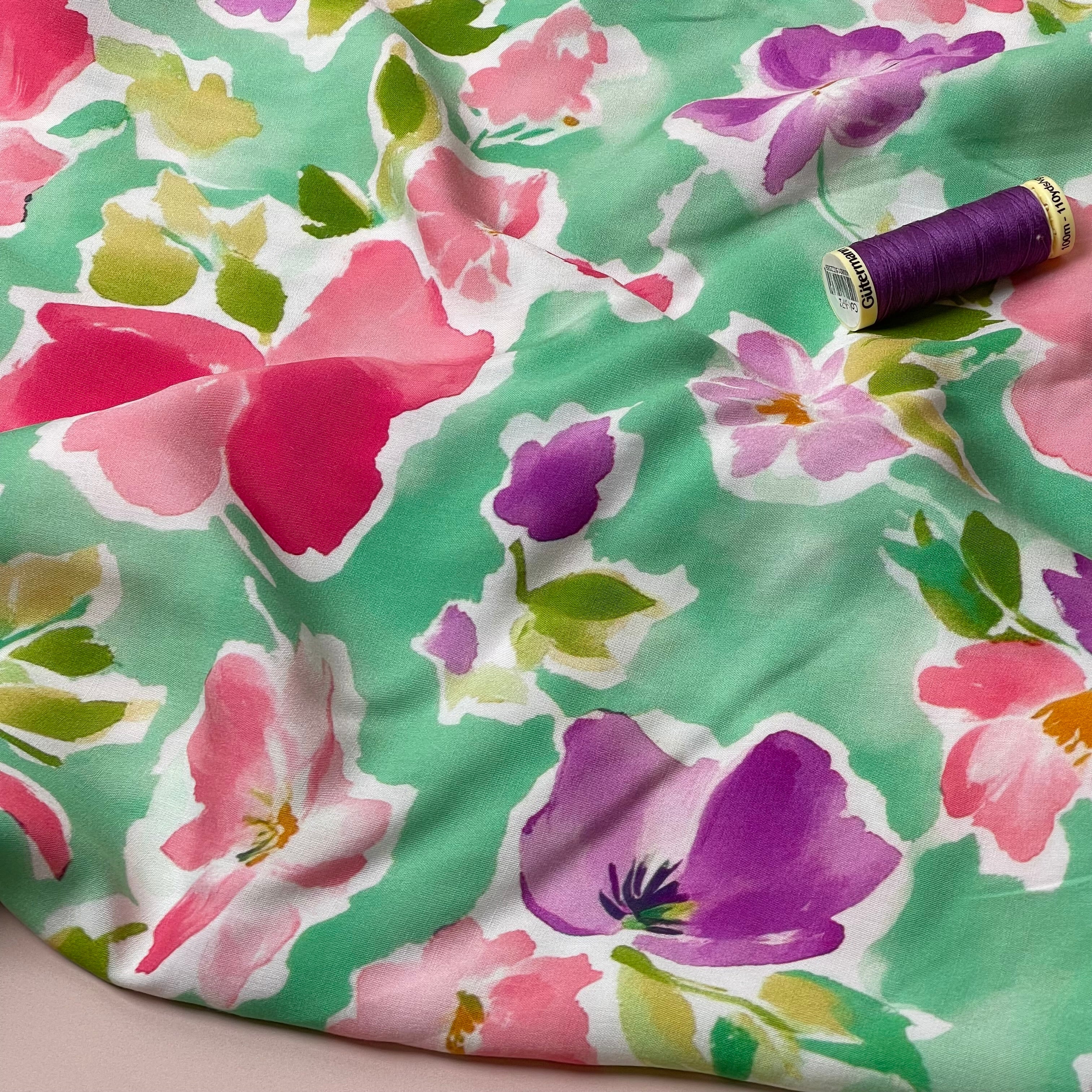 Pastel BloomsLENZING™ ECOVERO™ Viscose Fabric