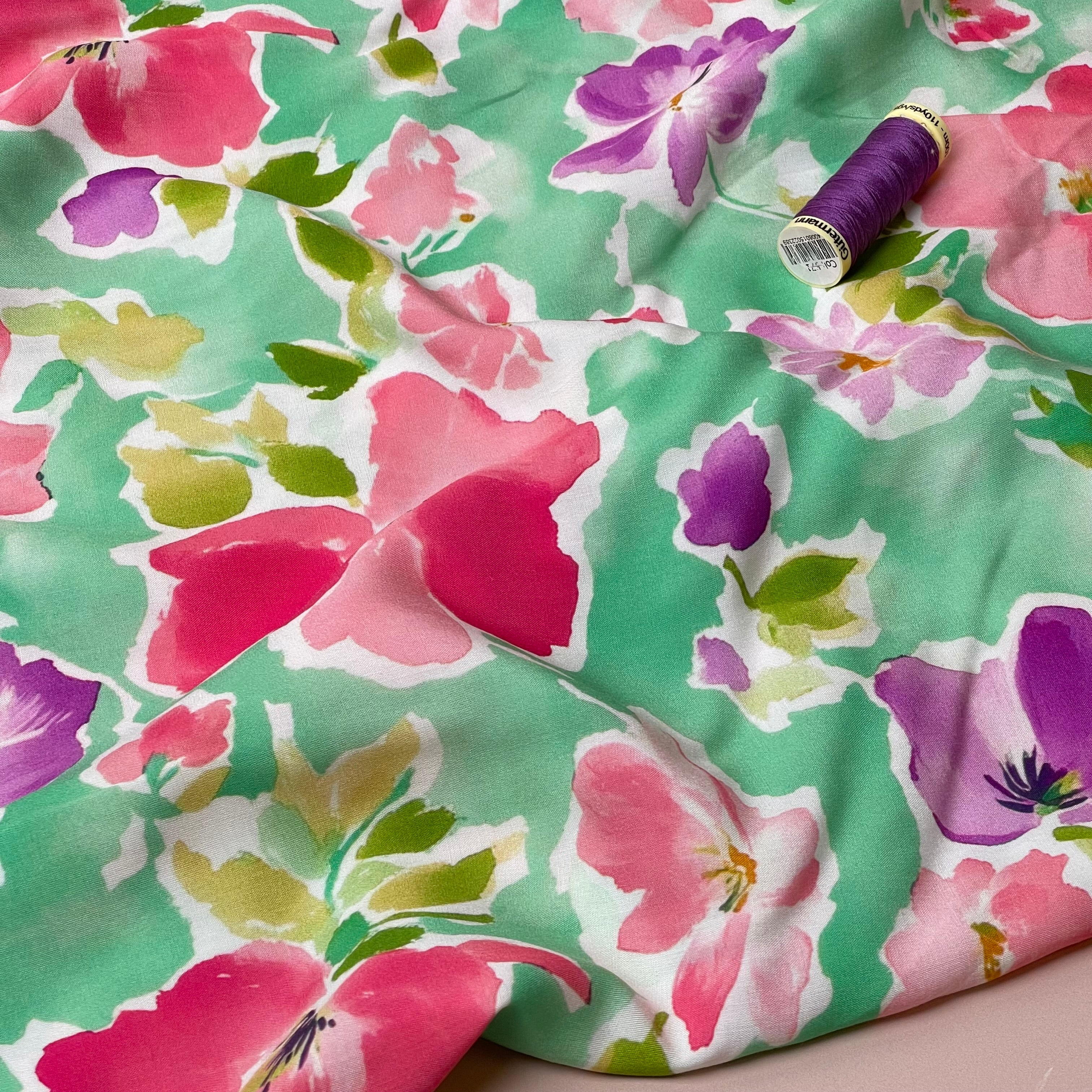 Pastel BloomsLENZING™ ECOVERO™ Viscose Fabric
