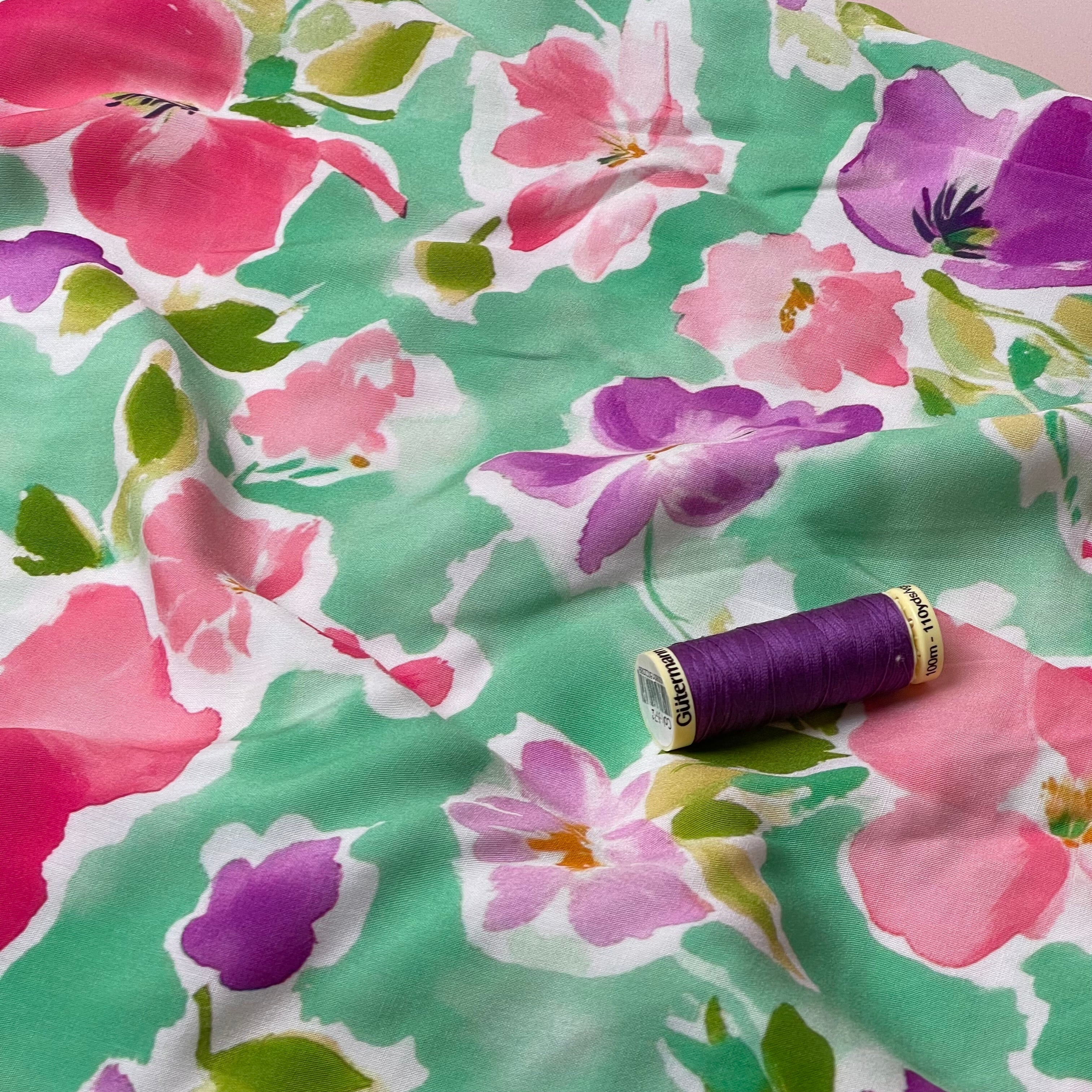 Pastel BloomsLENZING™ ECOVERO™ Viscose Fabric
