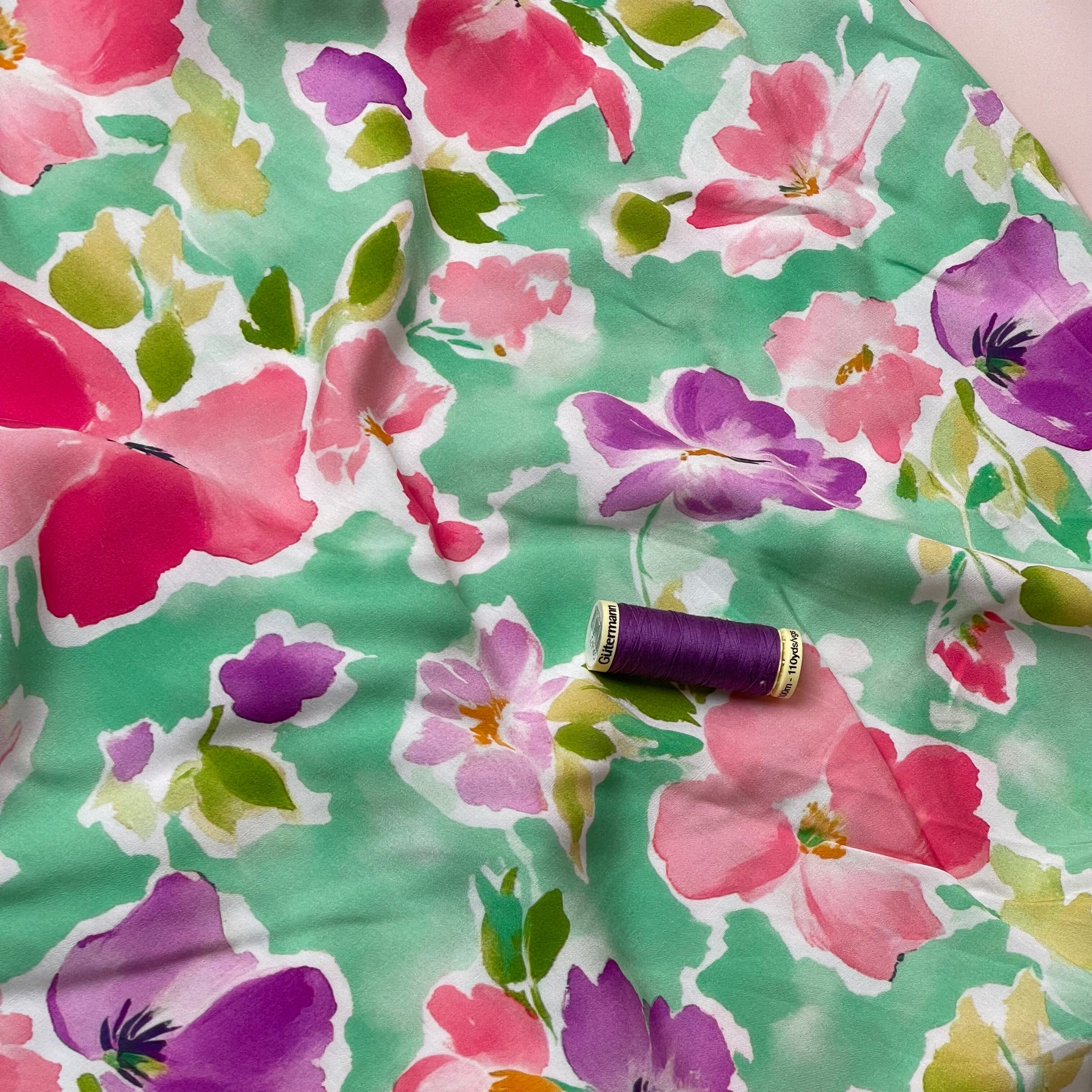 Pastel BloomsLENZING™ ECOVERO™ Viscose Fabric