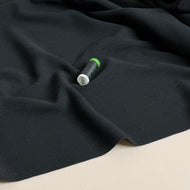 Flow Black Viscose Linen Blend Dress Fabric