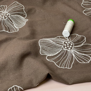 green emerald velvet dress Cotton Floral Embroidery Fabric Lace Broderie Anglaise Dress Craft Mat – I  Need Fabrics main image 1