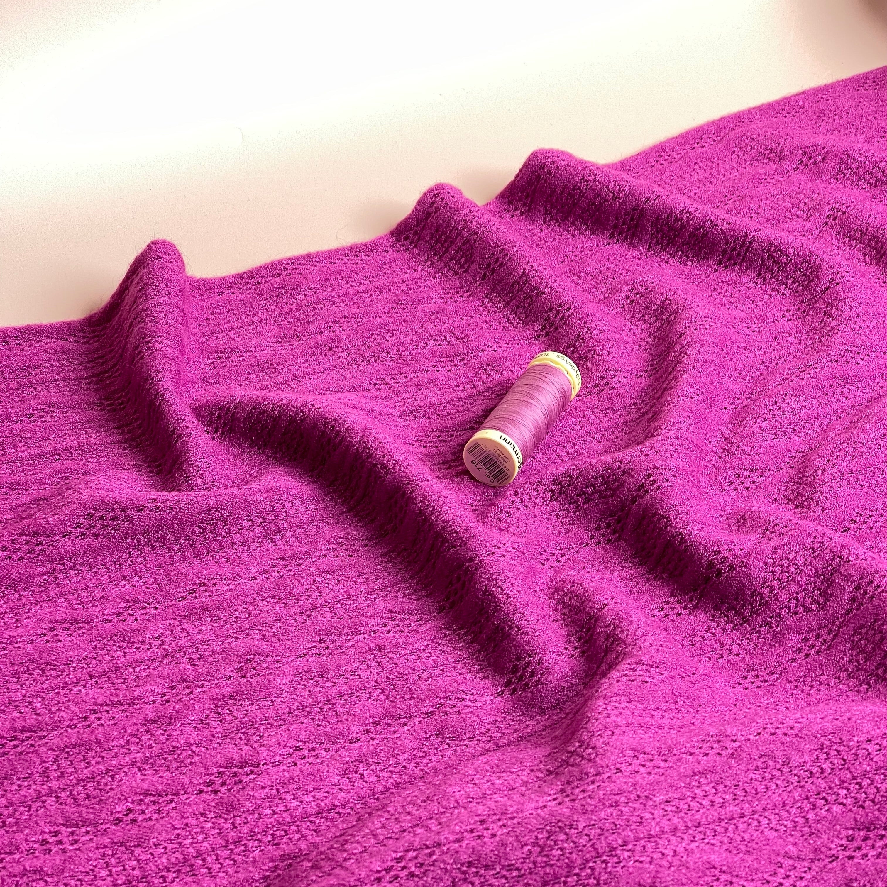 Lace Viscose Blend Sweater Knit in Cyclamen Pink