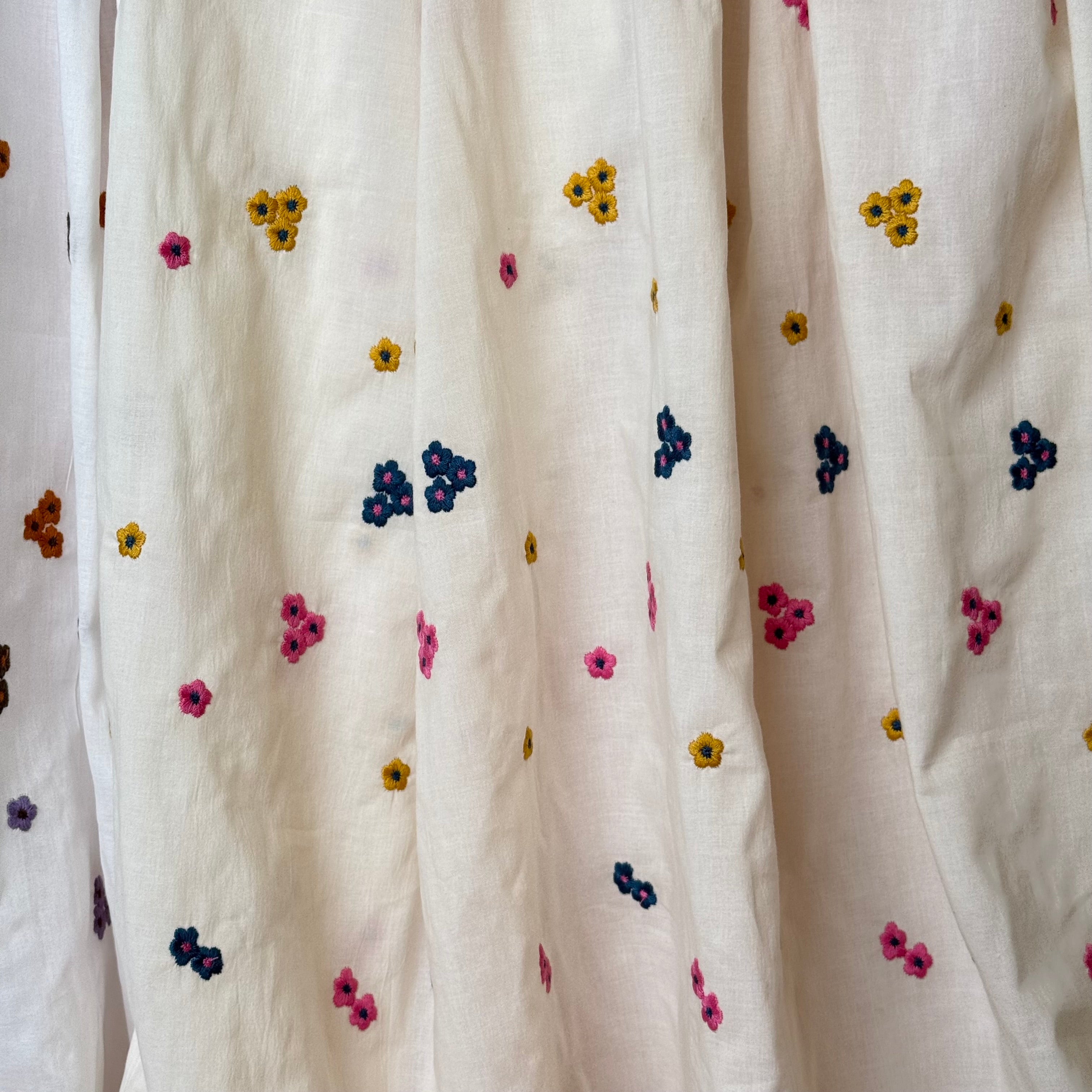 Embroidered Flowers Summer Cotton Voile Fabric