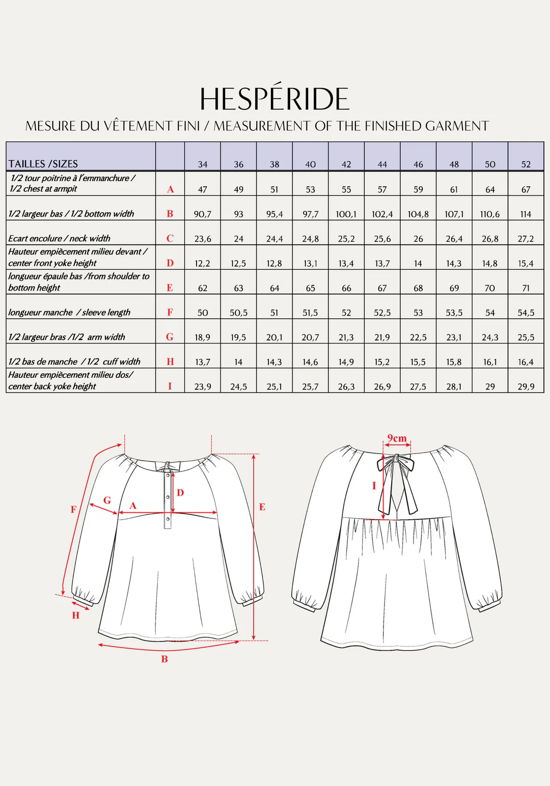 Maison Fauve - HESPÉRIDE Blouse Sewing Paper Pattern