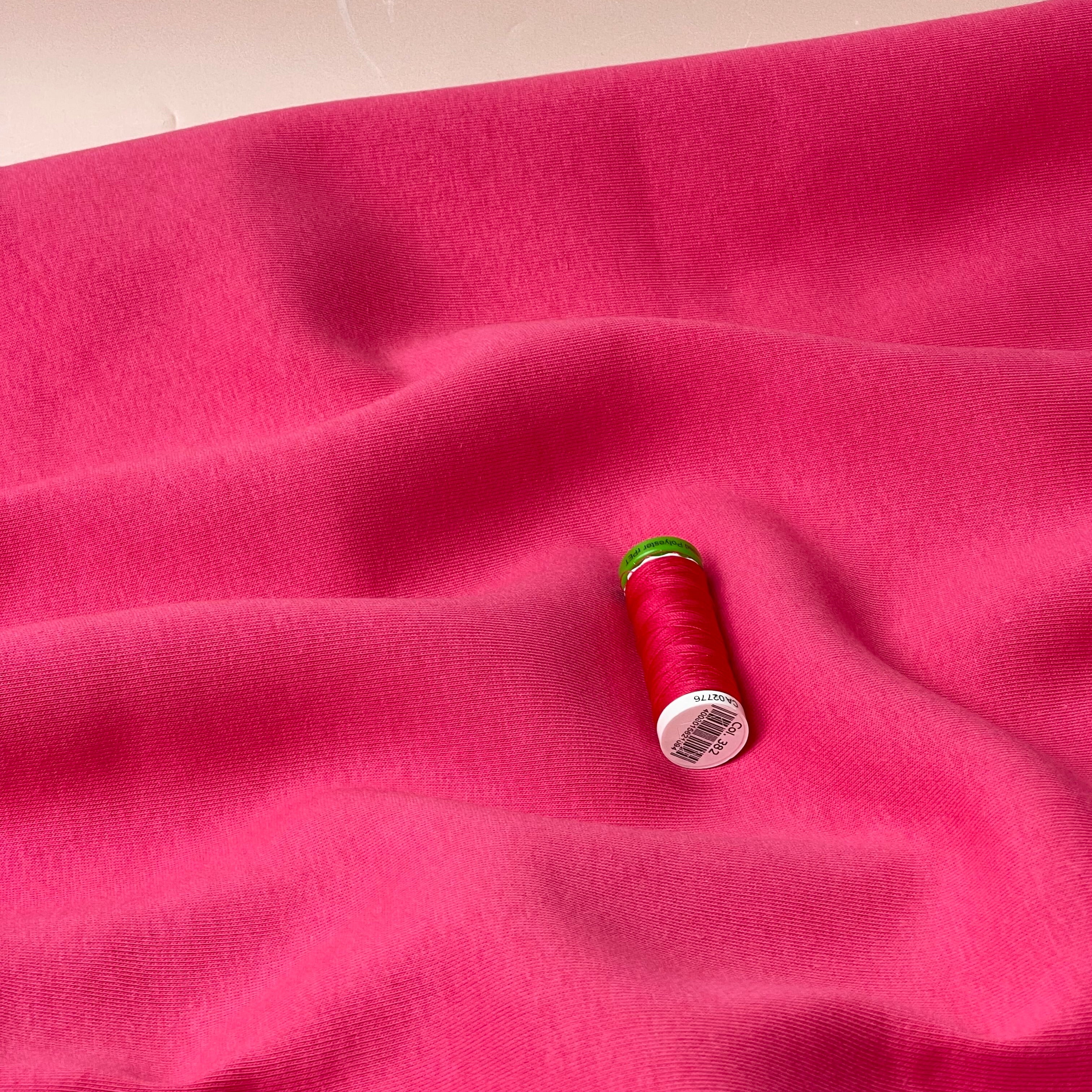 Carmine Rose Fleece back Organic Cotton Sweat-Shirting