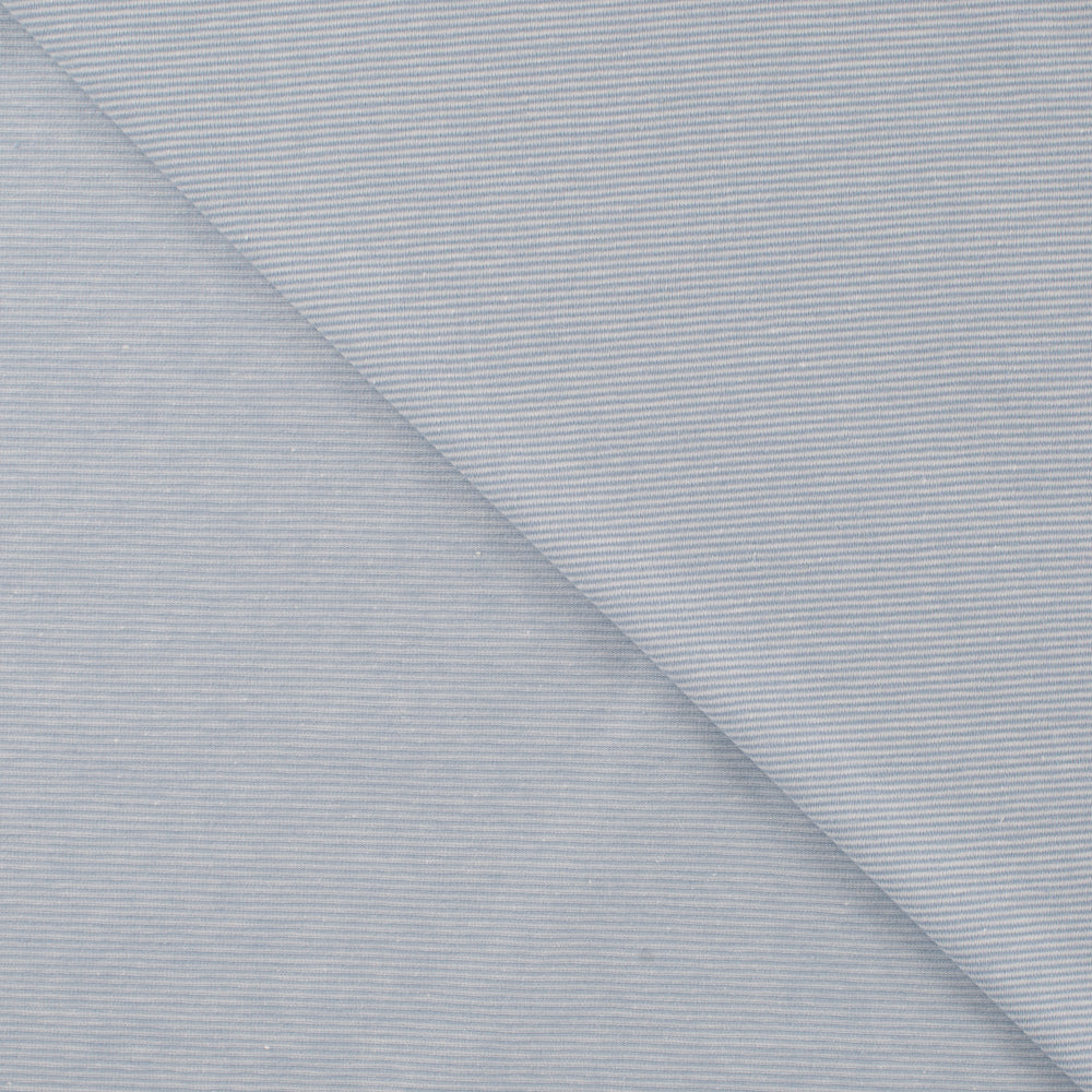 Yarn Dyed Soft Blue Fine Stripe Cotton Jersey Fabric