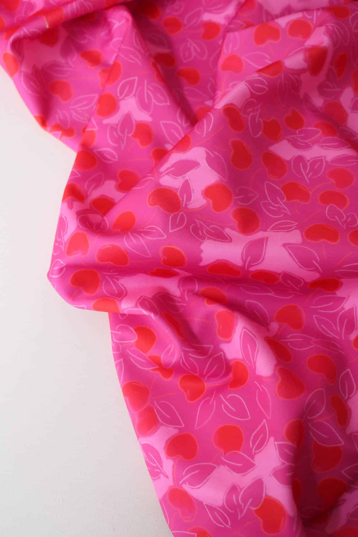 REMNANT 0.46 metre - Lise Tailor - Cherry Viscose Fabric