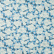 Pansies in Blue Cotton Poplin