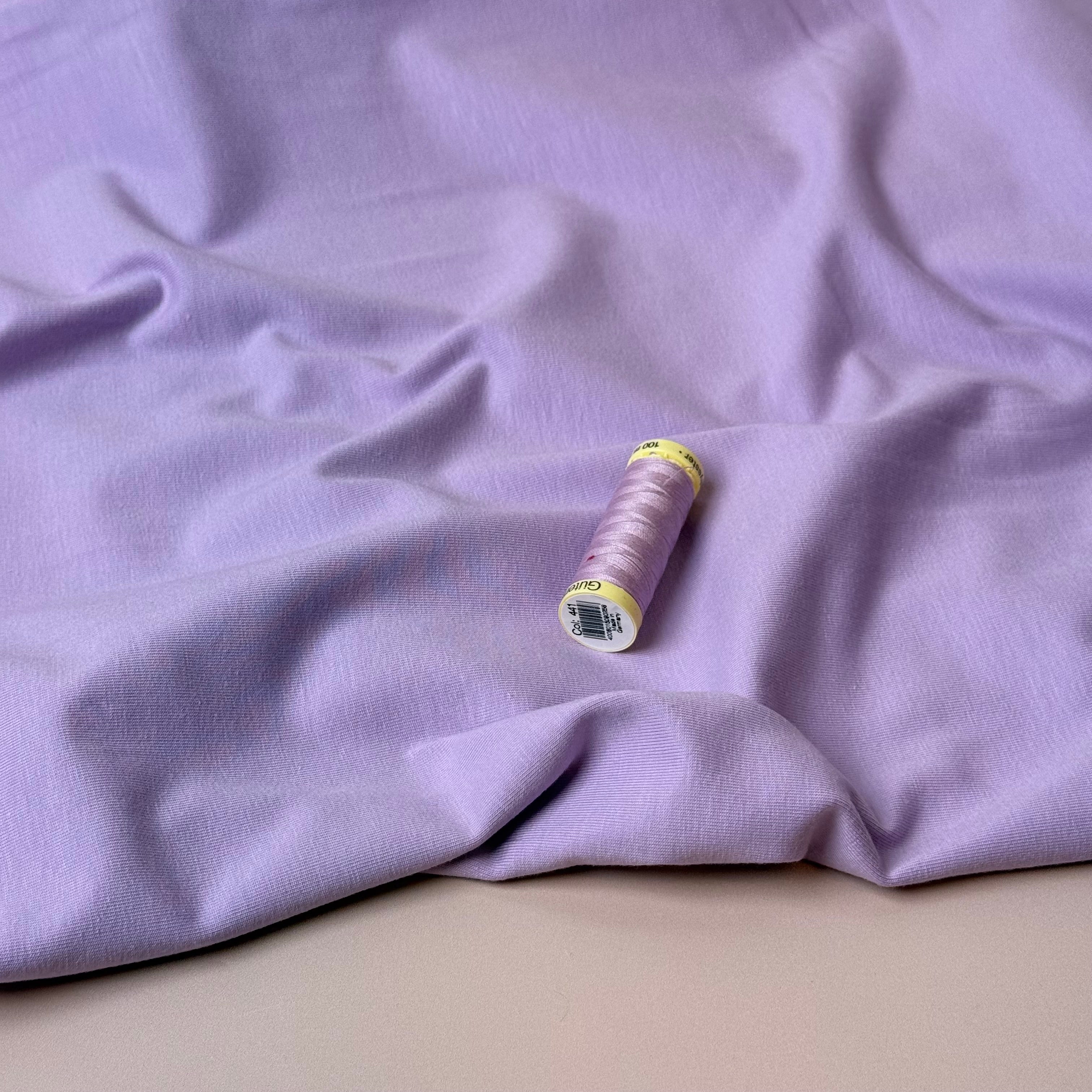Essential Chic Lilac Plain Cotton Jersey Fabric