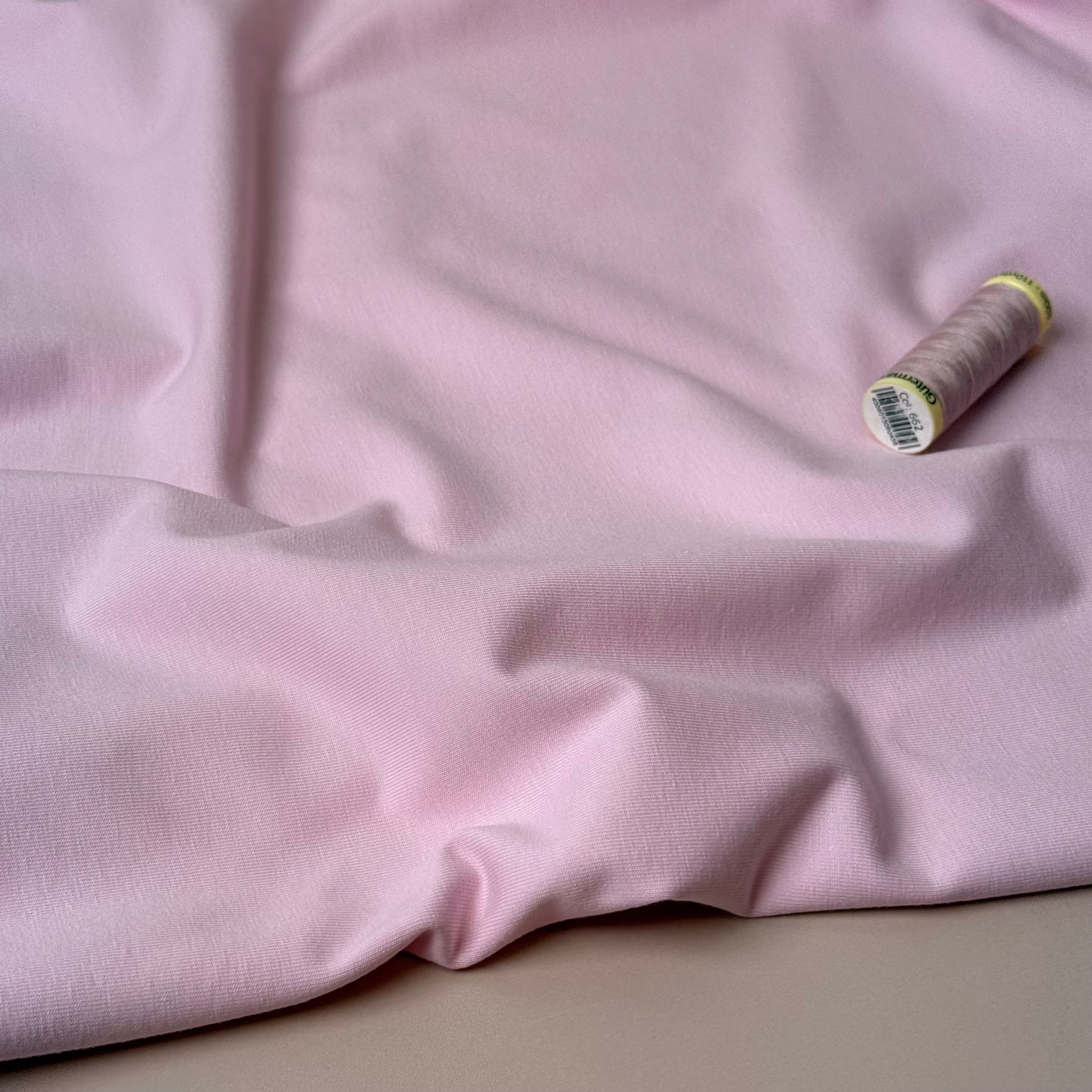 Essential Chic Baby Pink Plain Cotton Jersey Fabric