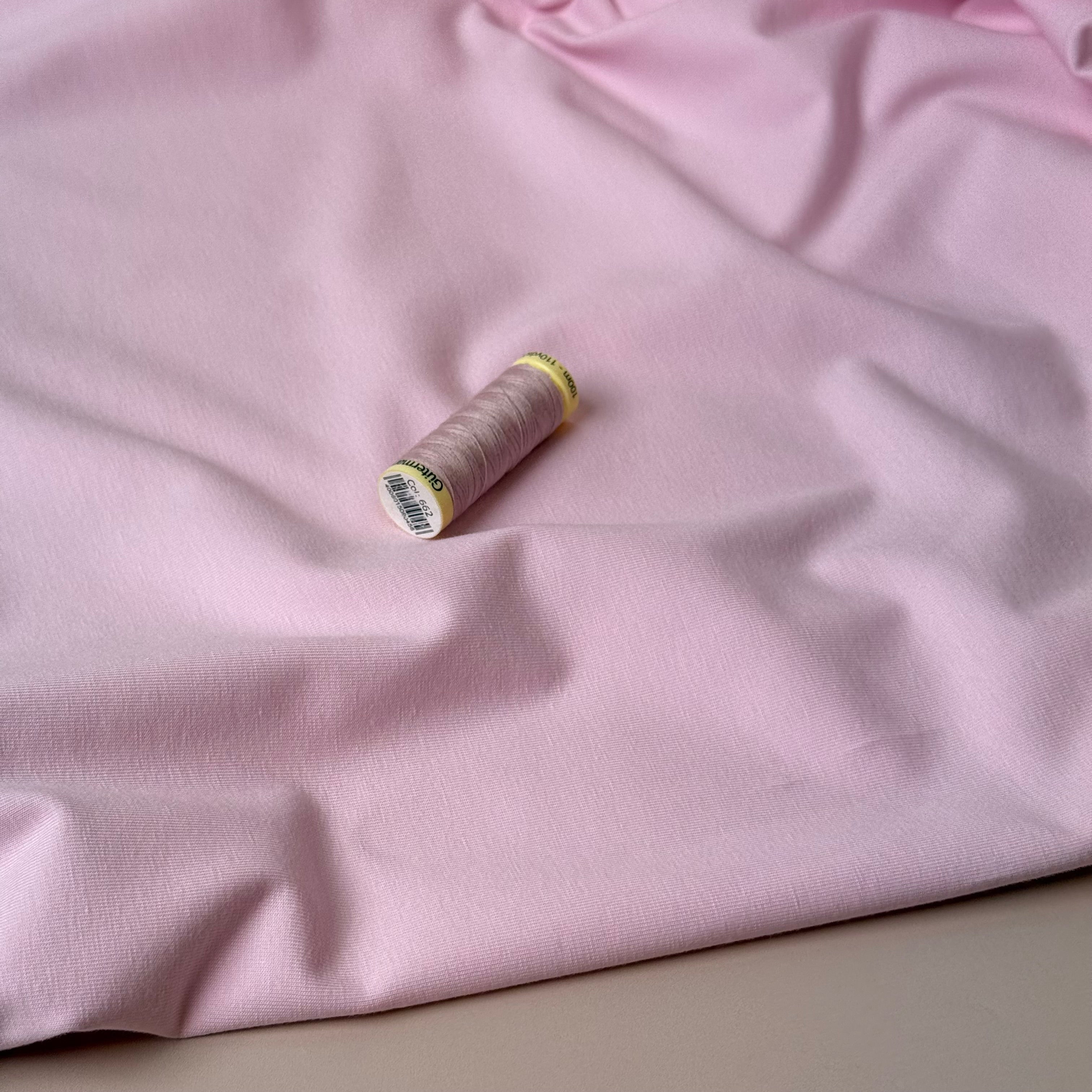 Essential Chic Baby Pink Plain Cotton Jersey Fabric