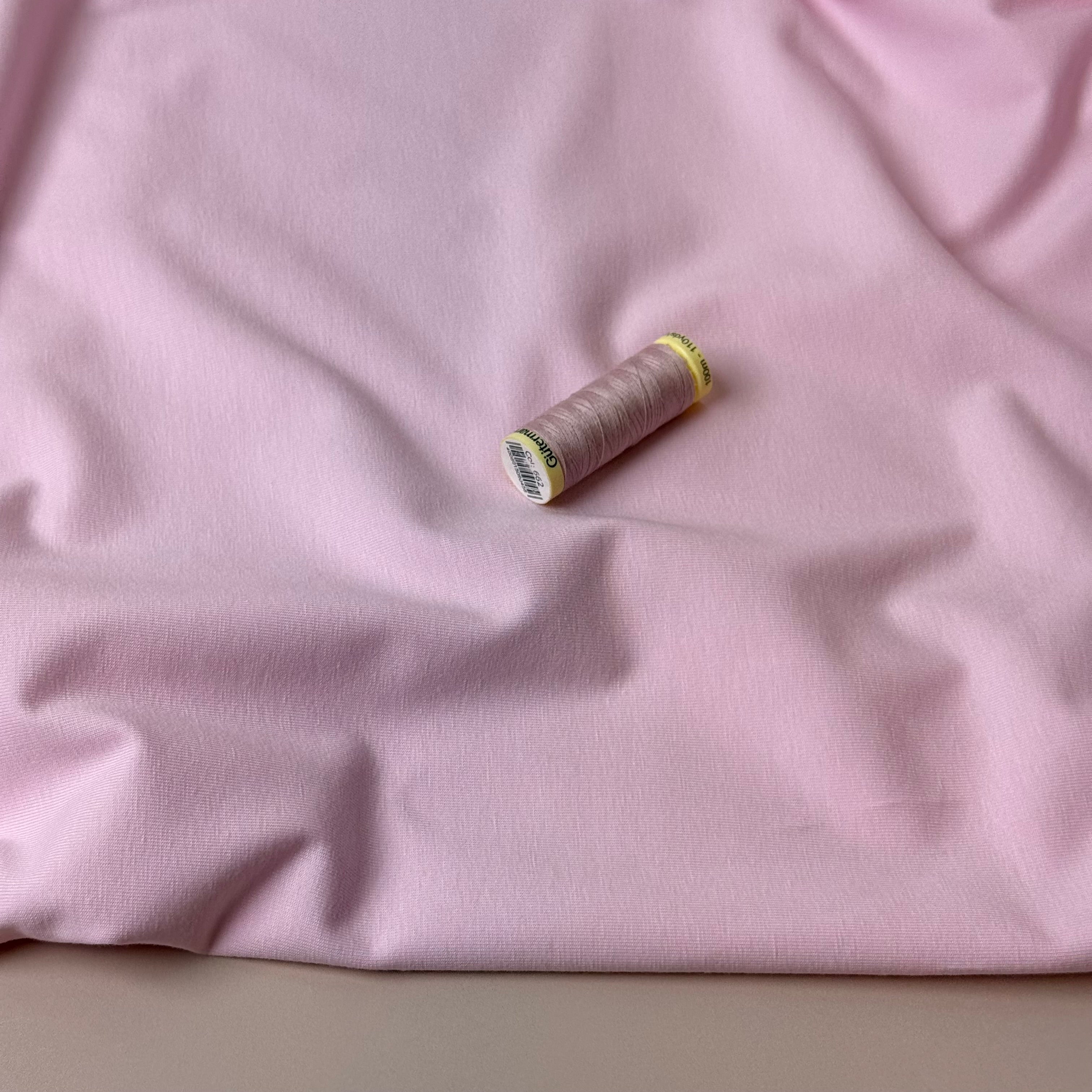 Essential Chic Baby Pink Plain Cotton Jersey Fabric