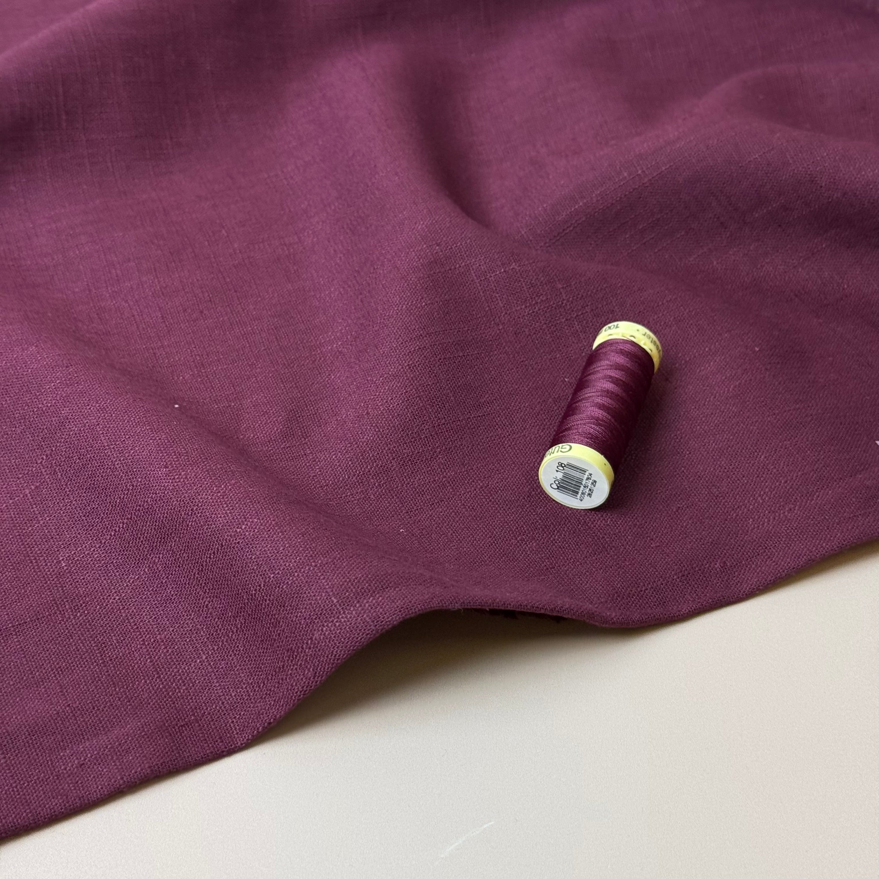 Breeze Burgundy - Enzyme Washed Linen Fabric