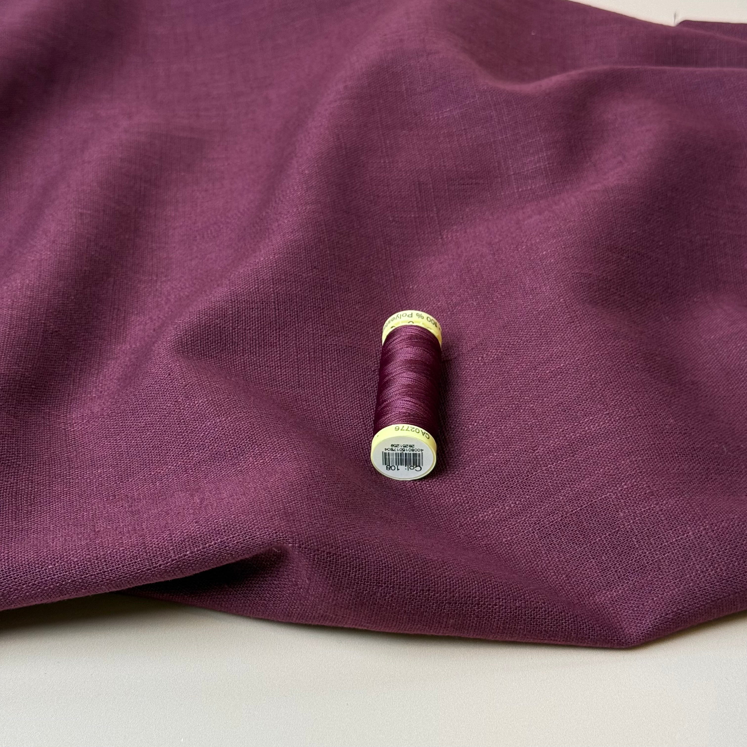 Breeze Burgundy - Enzyme Washed Linen Fabric