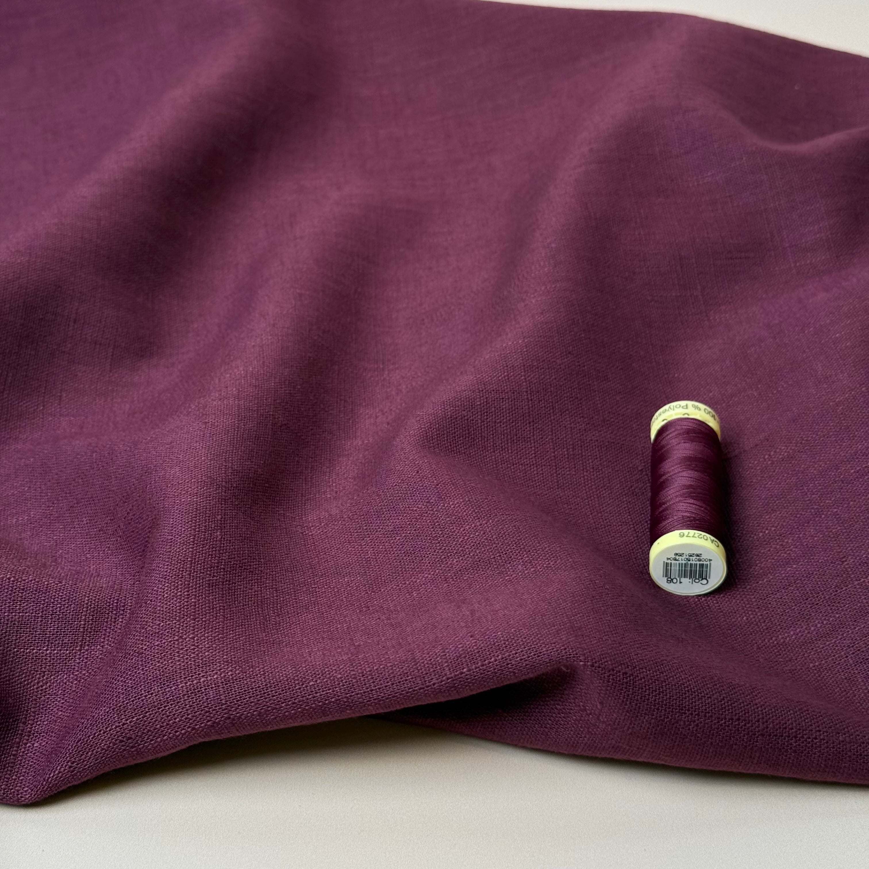 Breeze Burgundy - Enzyme Washed Linen Fabric