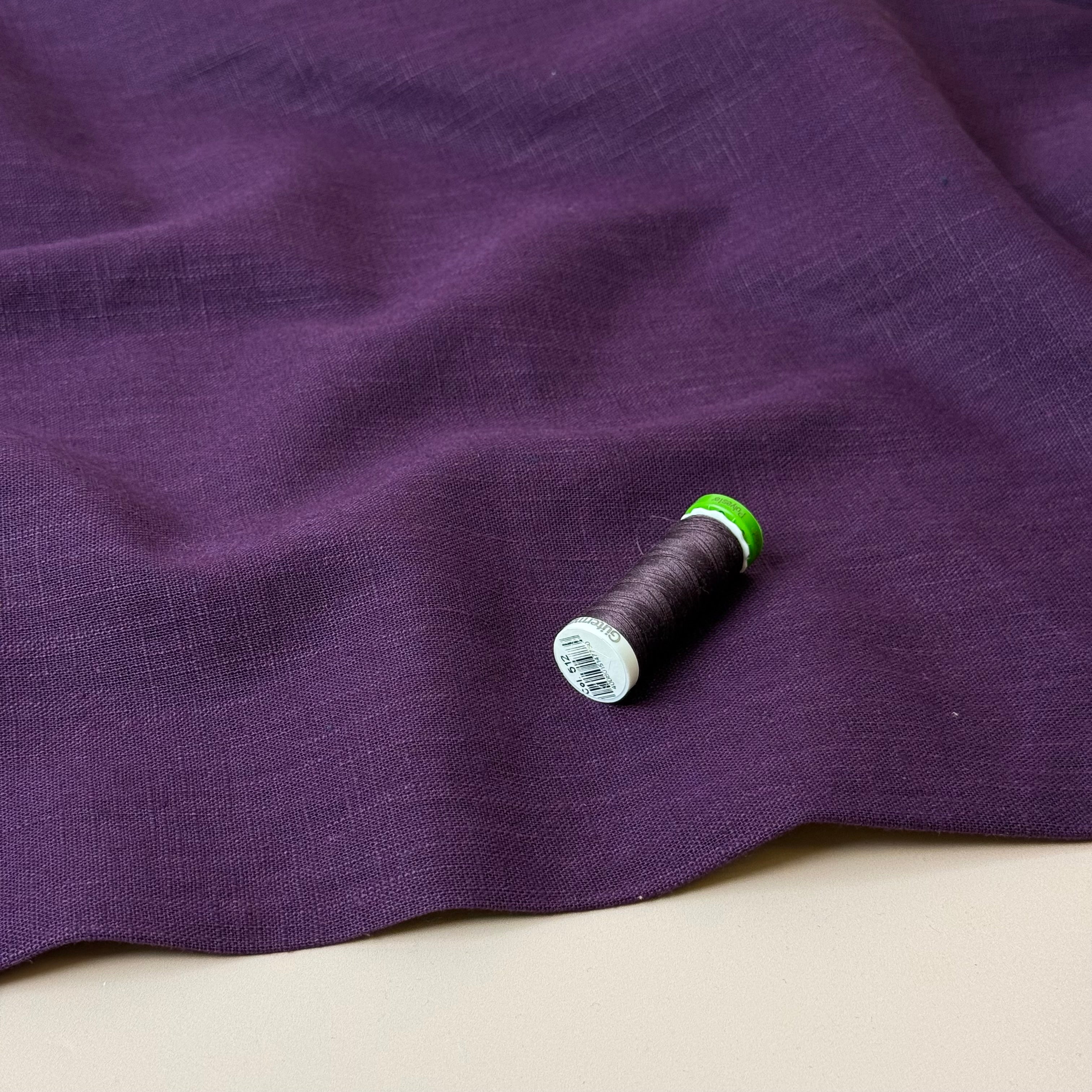 Breeze Deep Purple - Enzyme Washed Linen Fabric