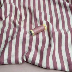 Yarn Dyed Pink Stripes Looped Back Cotton French Terry