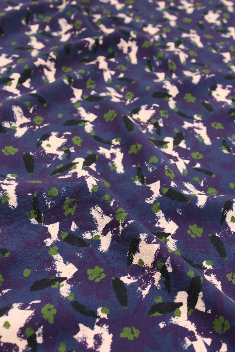 REMNANT 1.33 metres - Églantine & Zoé - Edel in Atlantic Blue Viscose Fabric