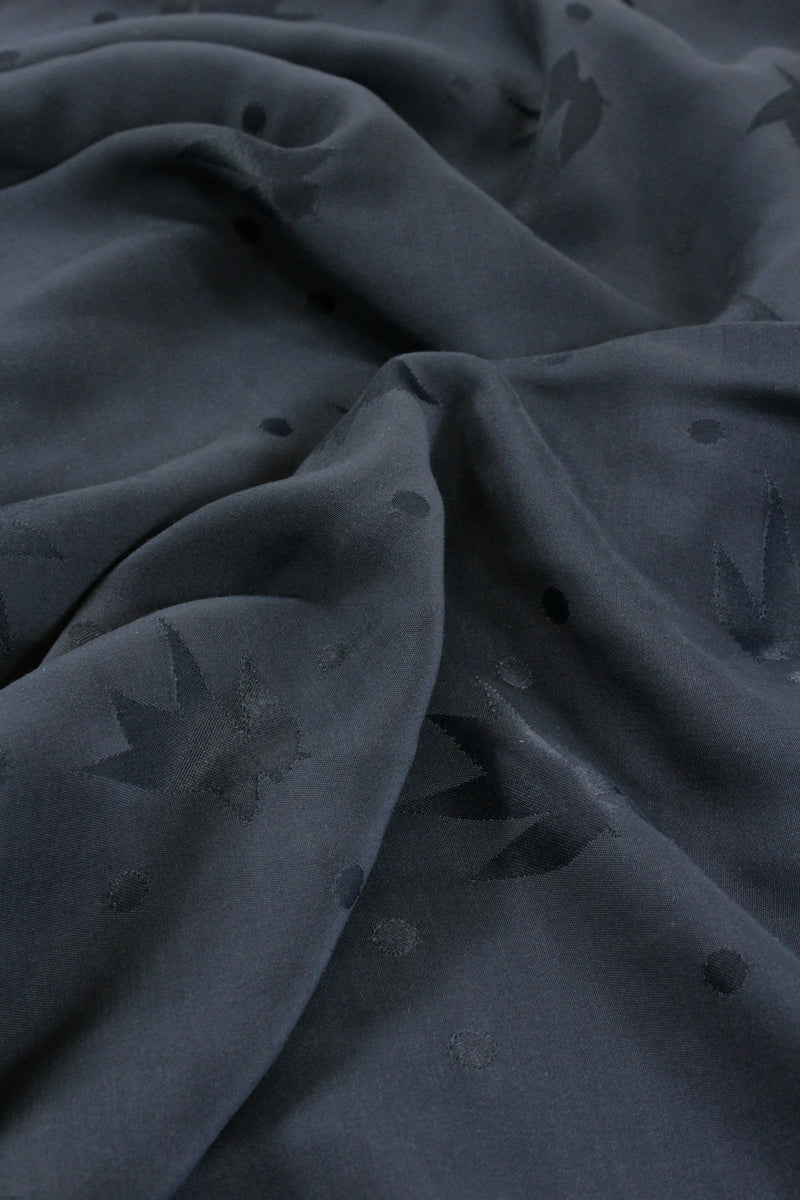 Églantine & Zoé - Streli Ink Blue Viscose Jacquard Fabric