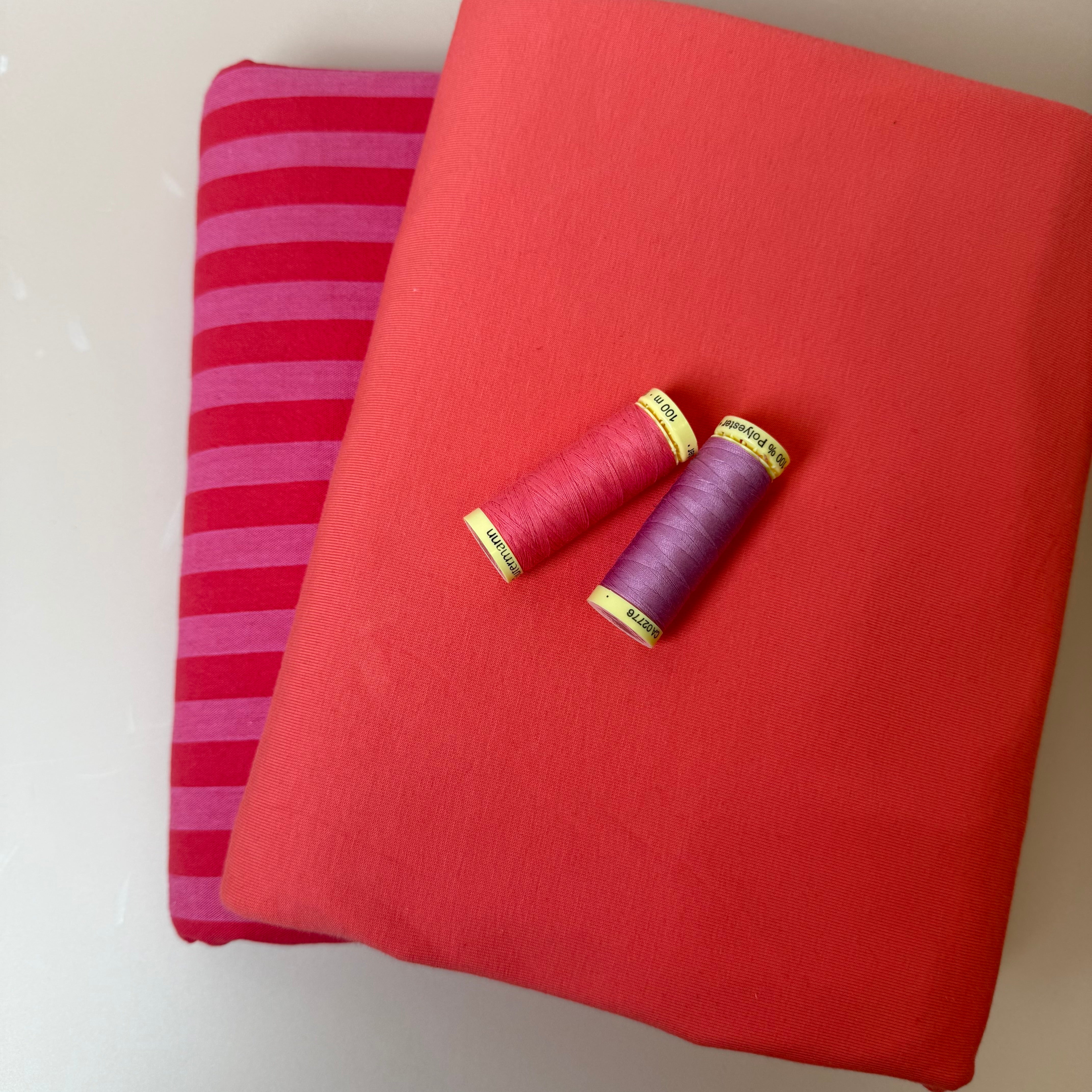 Limited Edition - Luxury Pyjama Kit with Flamingo Stripes Washed Cotton and Jersey