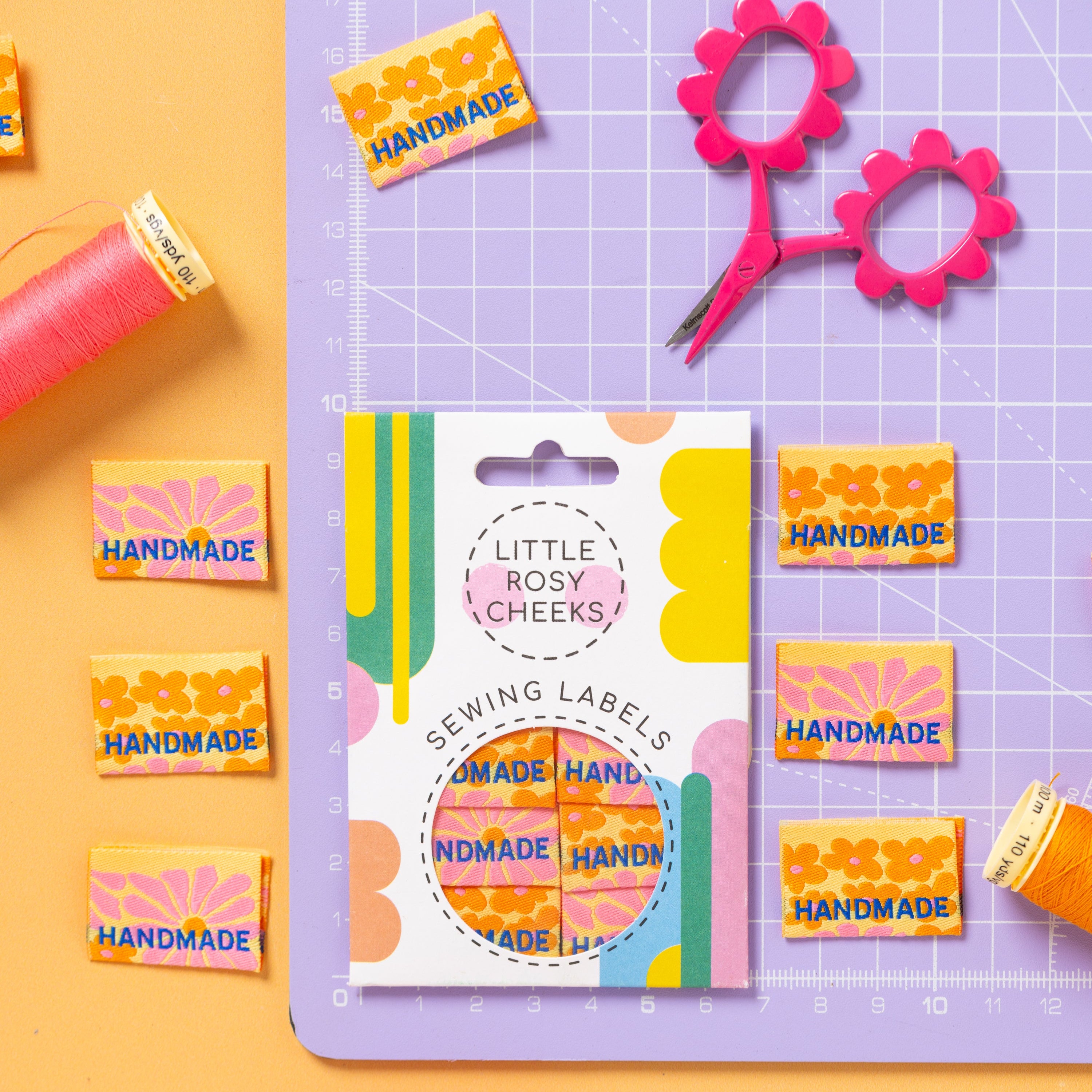 Little Rosy Cheeks - Handmade Flower Power Printed Labels